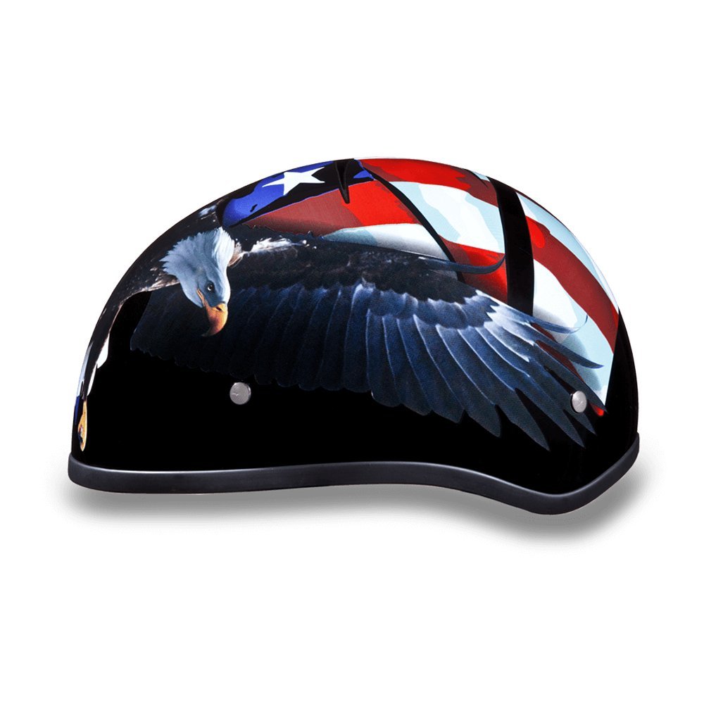 Daytona Helmets Motorcycle Half Helmet Skull Cap- Freedom 100% Dot Approved