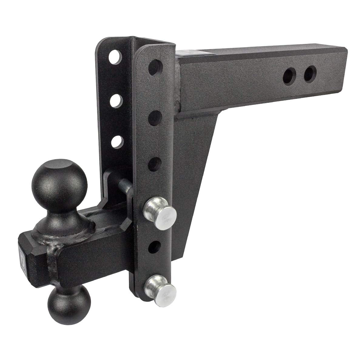 Bulletproof Hitches - 2.5' Adjustable Extreme Duty Trailer Hitch (36,000Lb. Rating) - 6' Drop/Rise With 2' And 2 5/16' Dual Ball - Powder Coat, Solid Steel, Corrosion-Resistant