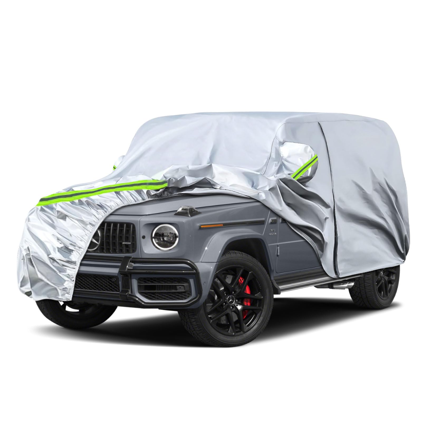 Waterproof Car Covers Replace For 2004-2025 Mercedes Benz G-Class 500 550 650, 6 Layers Silver All Weather Car Cover With Zipper