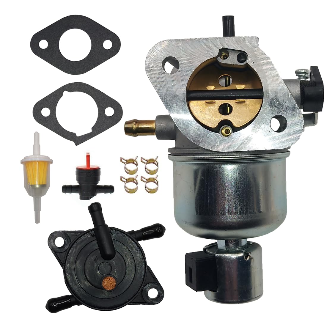 Rebuiman 15003-7081 Carburetor With Fuel Pump Fit For Kawasaki Fh580V Fh541V 19Hp 4 Cycle Engines Replaces #15004-7056 15003-7102 15003-7086