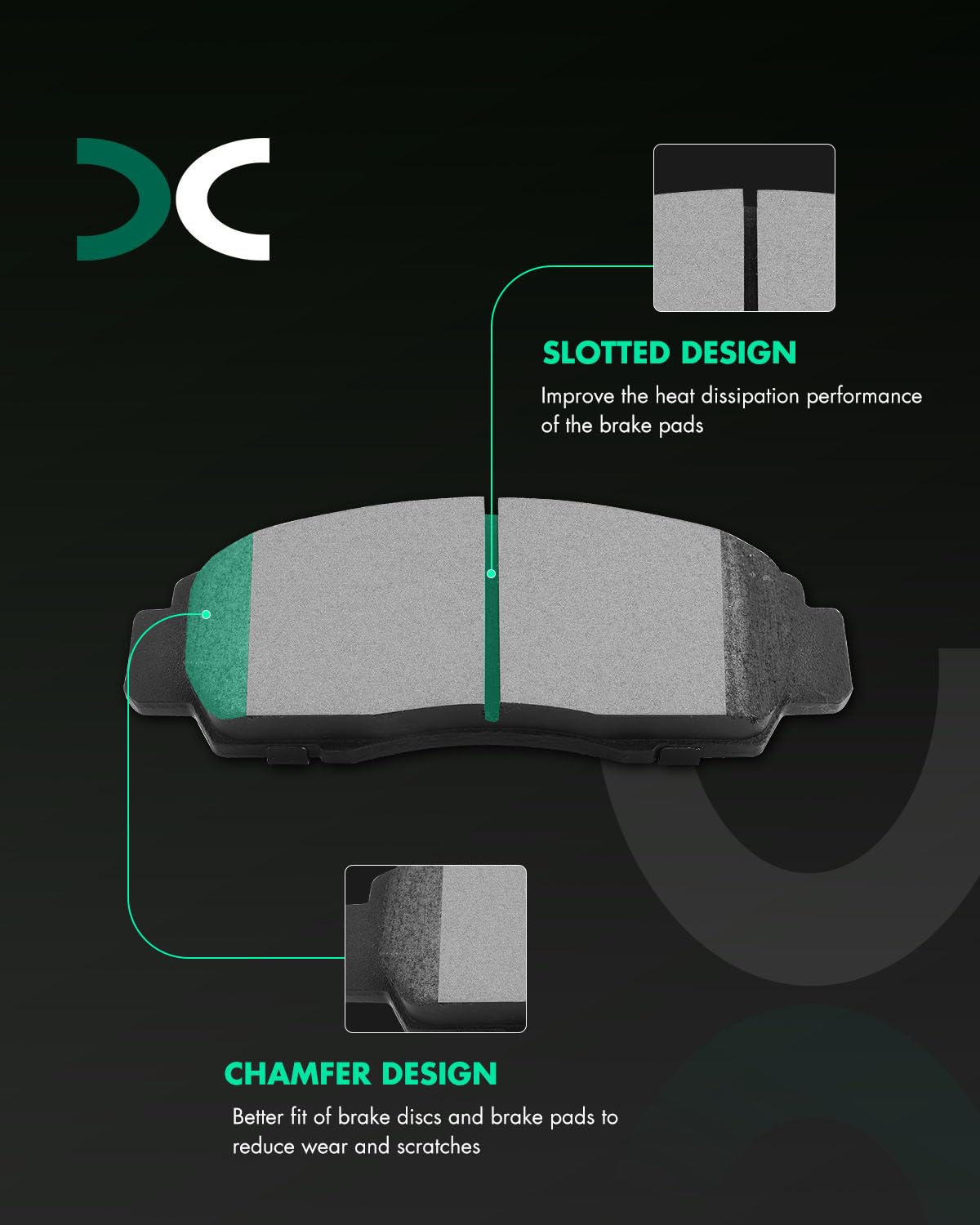 Scitoo Atd787C,D787-7656 Front Brake Pads Fit For 2001-2003 For Acura Cl,1999-2004 For Acura Rl,1999-2008 For Acura Tl,2004-2010