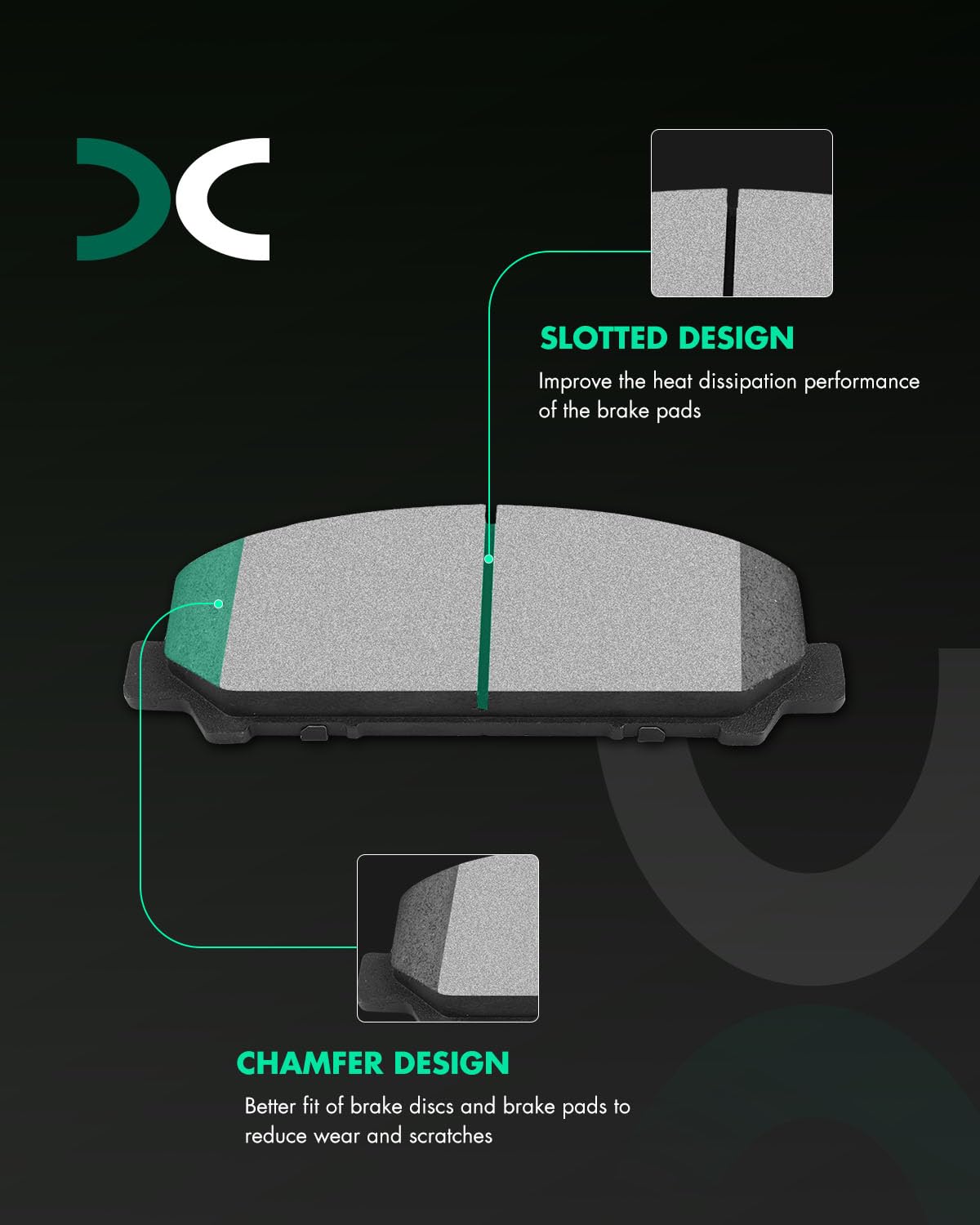 Scitoo Front Disc Brake Pad Set 4Pcs W/Hardware Fit For Infiniti For Qx56 / For Qx80,For Nissan For Armada/For Titan,For Suzuki