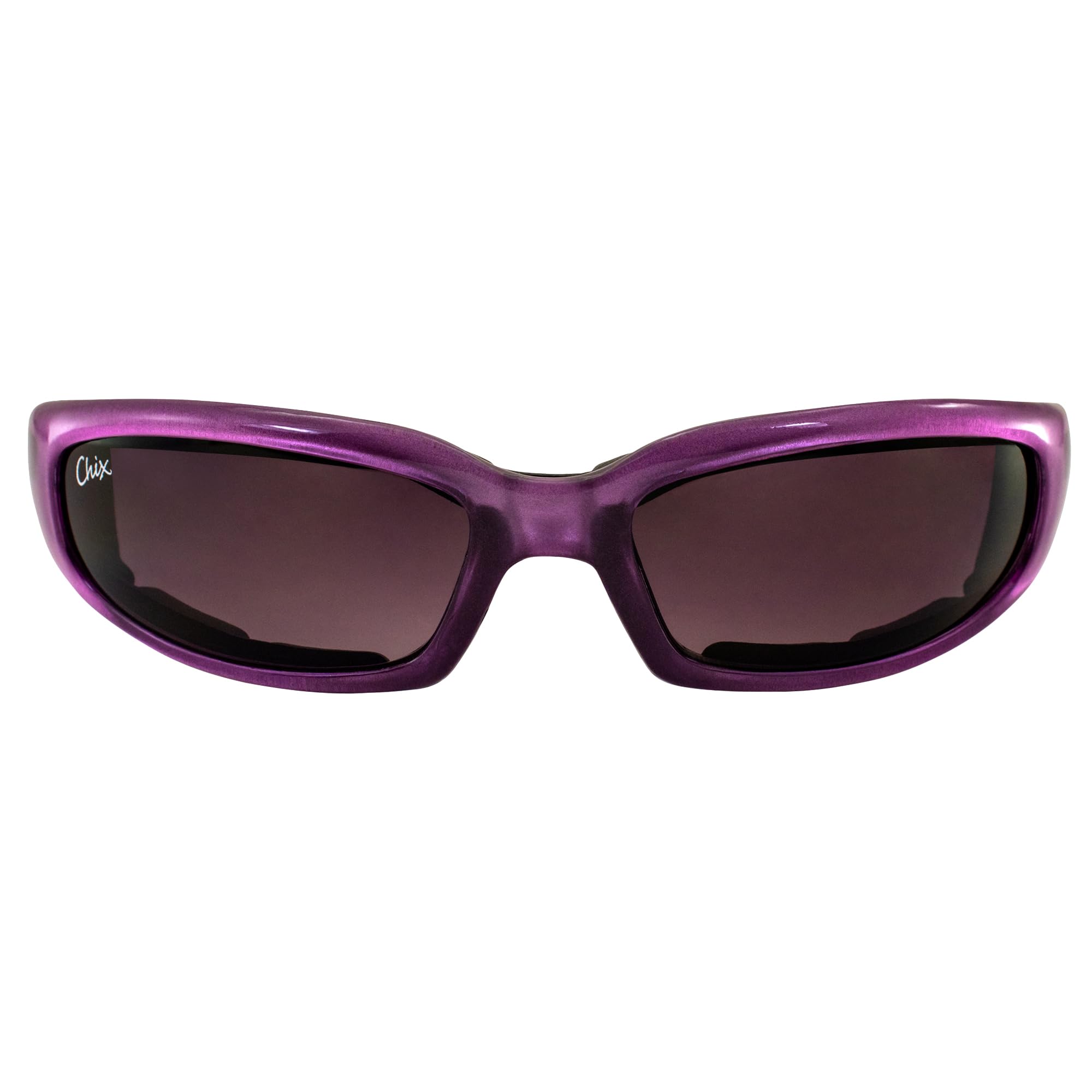 Pacific Coast Chix Rally Grey Gradient/Purple Padded Motorcycle Glasses