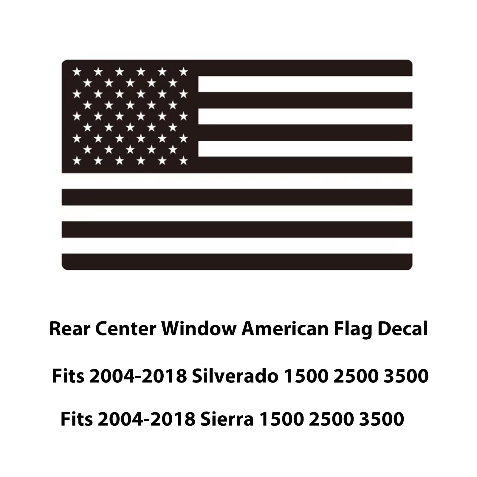 Zxiaochun Rear Middle Window American Flag Decal For Chevy Silverado/Gmc Sierra 2004-2016 2017 2018 Back Sliding Center Window G