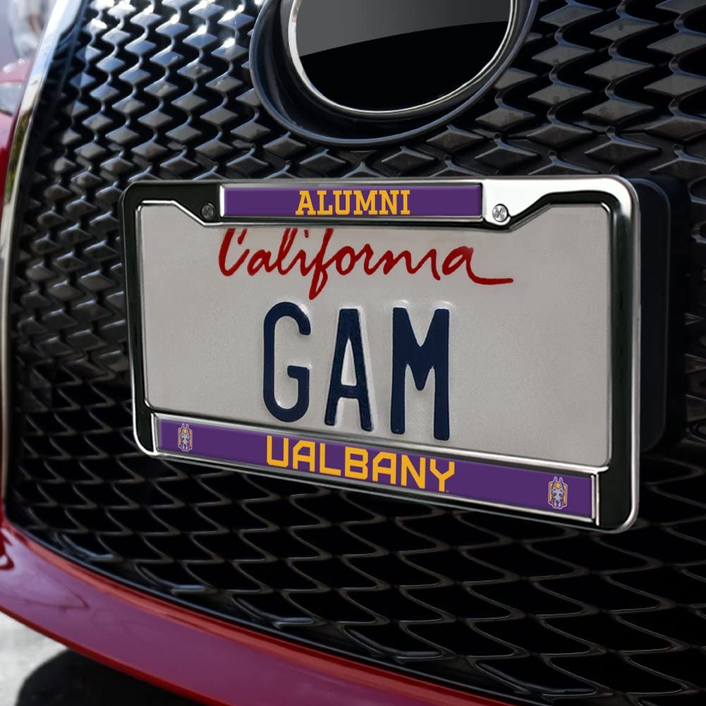 University at Albany Alumni Logo Full Size Standard License Plate Metal Frame
