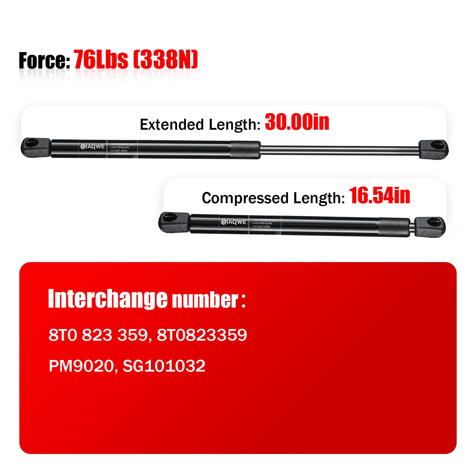 Iaqwe Pm9020 Audi Hood Lift Support Compatible With 2009-2016 Audi A4 S4, Front Gas Struts Spring Fits For 2009-2017 A5 S5 Rs5,