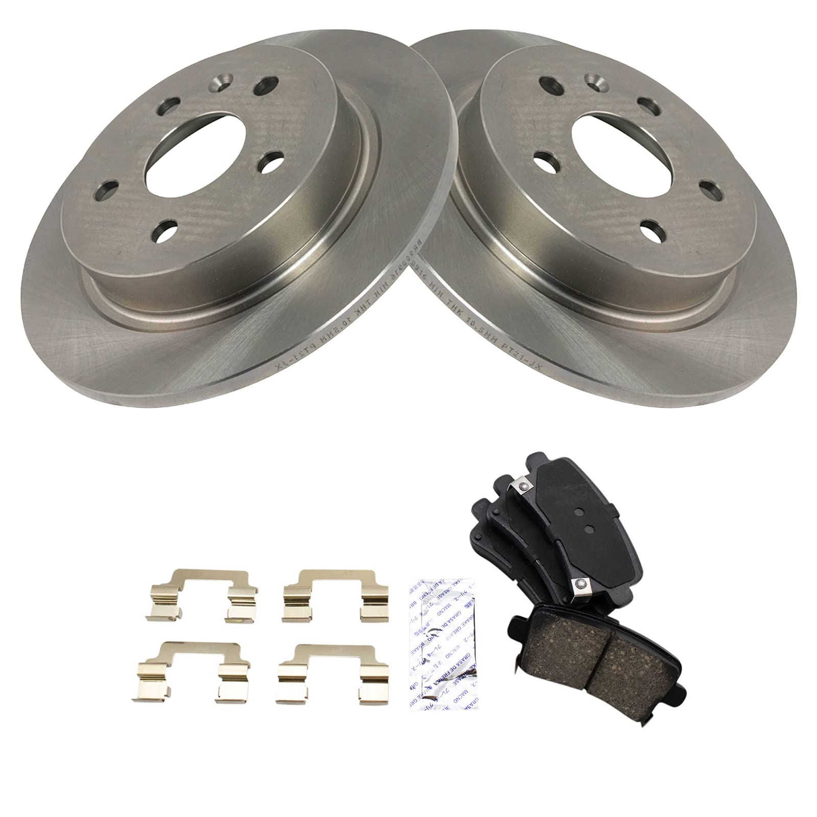 Trq Rear Brake Pad & Rotor Kit Brake Pads Brake Rotor Ceramic Compatible With 2012-2016 Buick Lacrosse 2011-2017 Regal 2013-2015