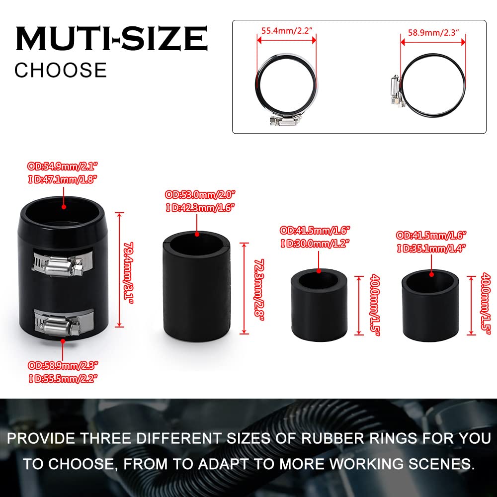 Hypertune Universal 36'' Stainless Steel Radiator Flexible Coolant Water Hose Kit W Cap Clamp Black