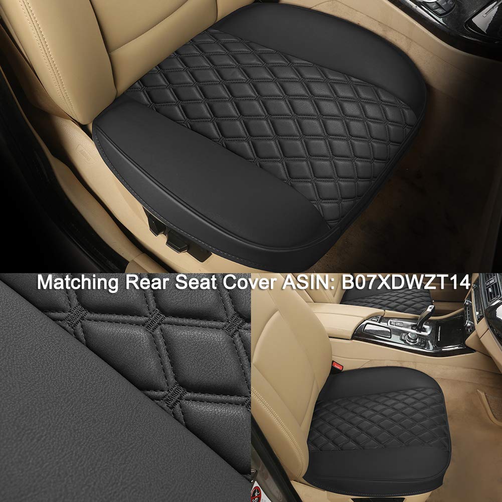Black Panther 1 Pair Pu Car Seat Covers, Front Seat Bottom Protectors Compatible With 95% Vehicles,Diamond Pattern Embroidery, A