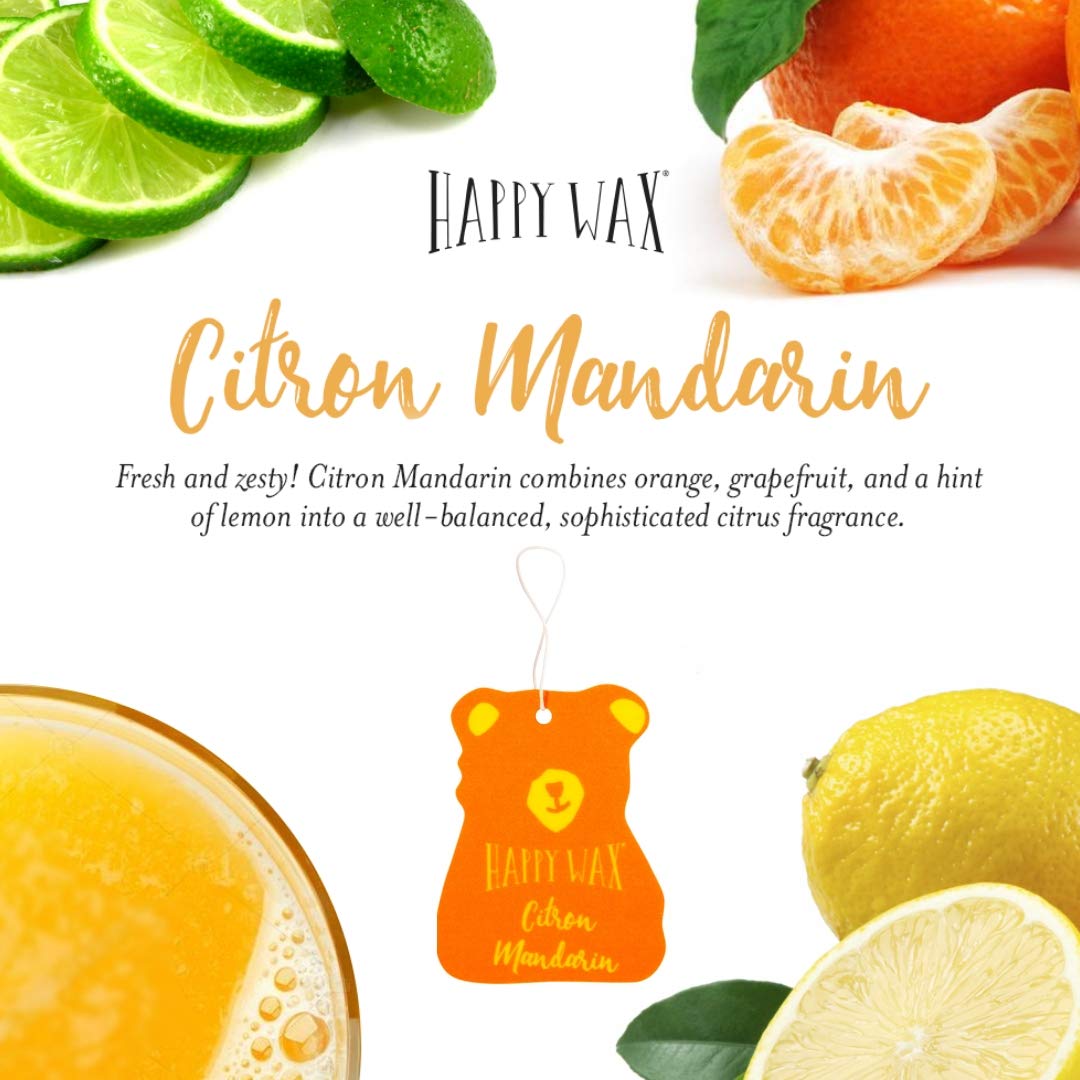 Happy Wax Hanging Car Air Freshener - Scented Car Freshener Infused W/Natural Essential Oils - Best Sellers 4-Pack (Calming Lave