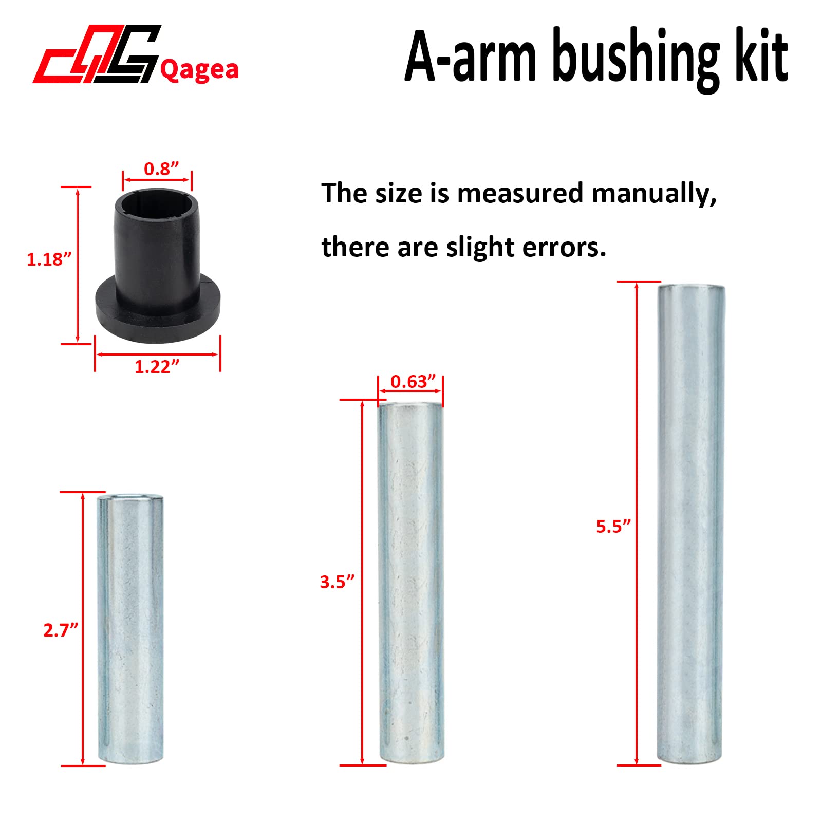 Qagea Heavy Duty A-Arm UHMW Control Arm Bushing Kit Replacement for 2017-2020 Polaris RZR 900, 2017-2018 RZR 4 900, 2017-2020 RZ