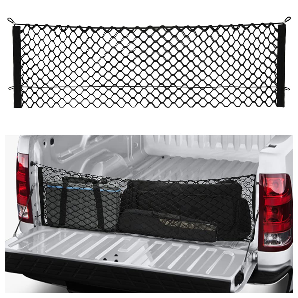 Truck Bed Organizer,Elastic Shrink Truck Cargo Net Hold Many Items To Keep The Interior Of Truck Tidy,Truck Bed Storage Compatible With Ford,Chevrolet,Gmc,Tantu (Xl 49'X16')