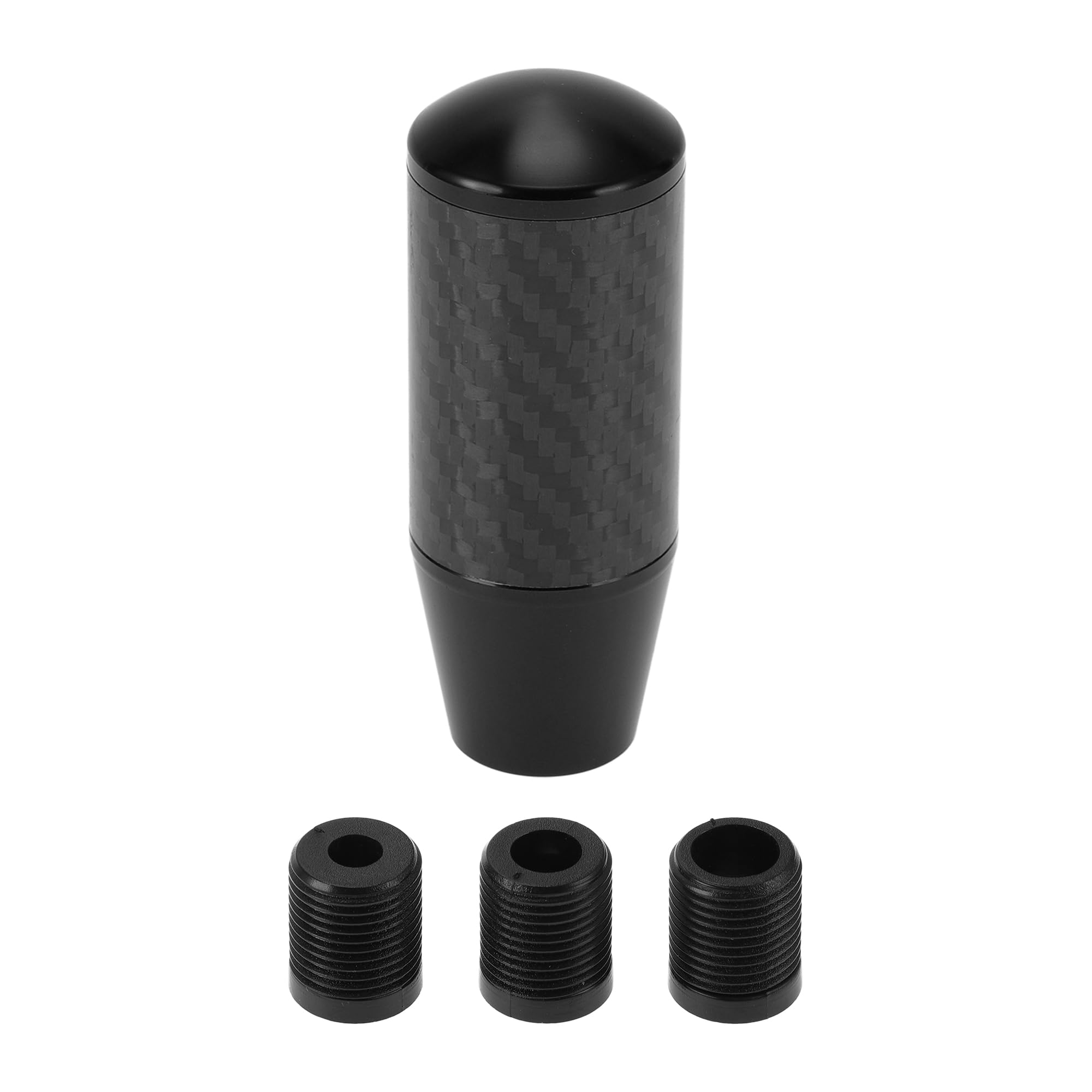 TUCKBOLD Car Shift Knob 9cm | Front Shift Lever Knob Universal for Automatic and Manual Vehicle Carbon Fiber Aluminum Alloy Blac