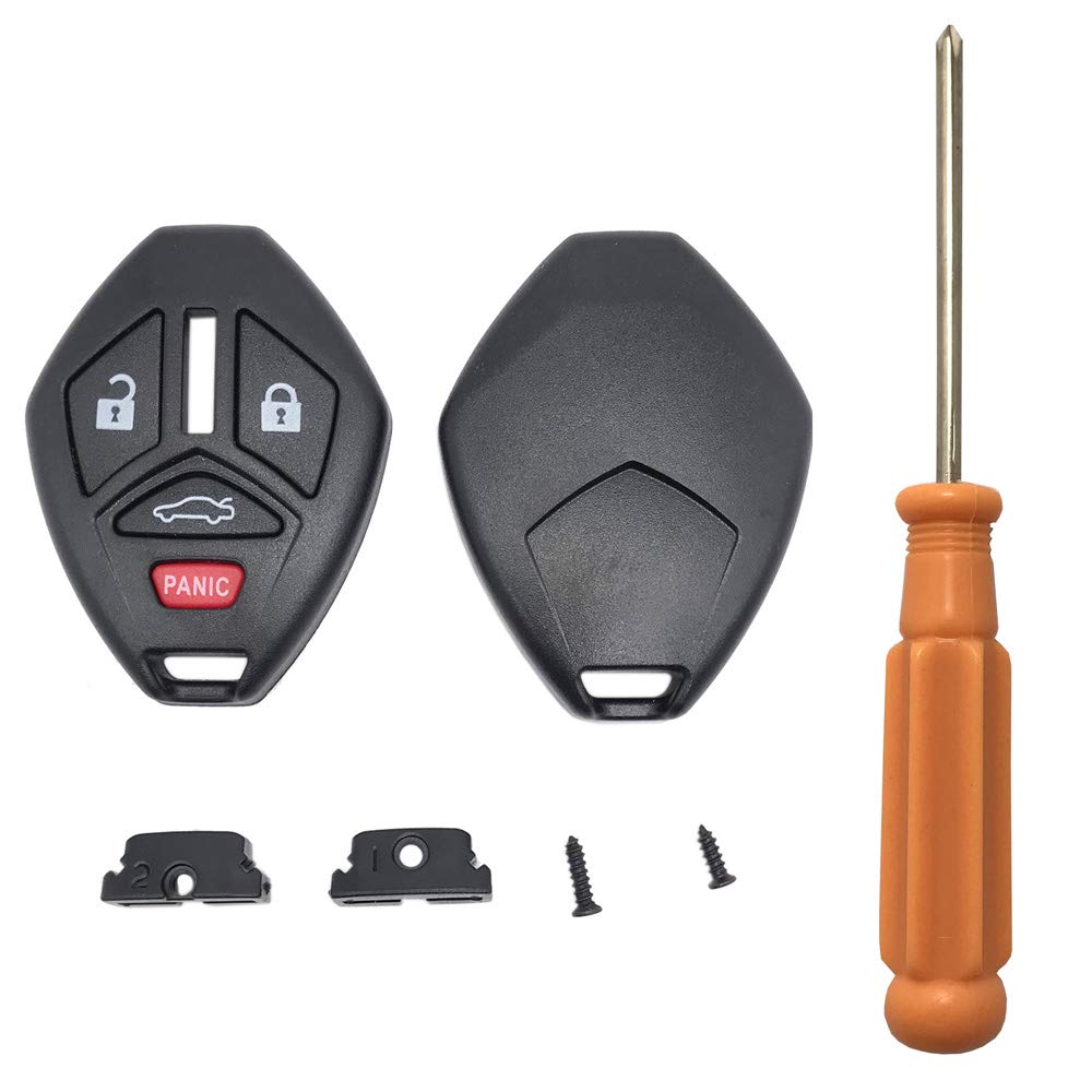 4 Buttons Replacement Key Fob Cover Case Fits For 2007-2012 Mitsubishi Lancer Outlander Eclipse Galant Endeavor Keyless Entry Key Fob Shell (2Pcs)