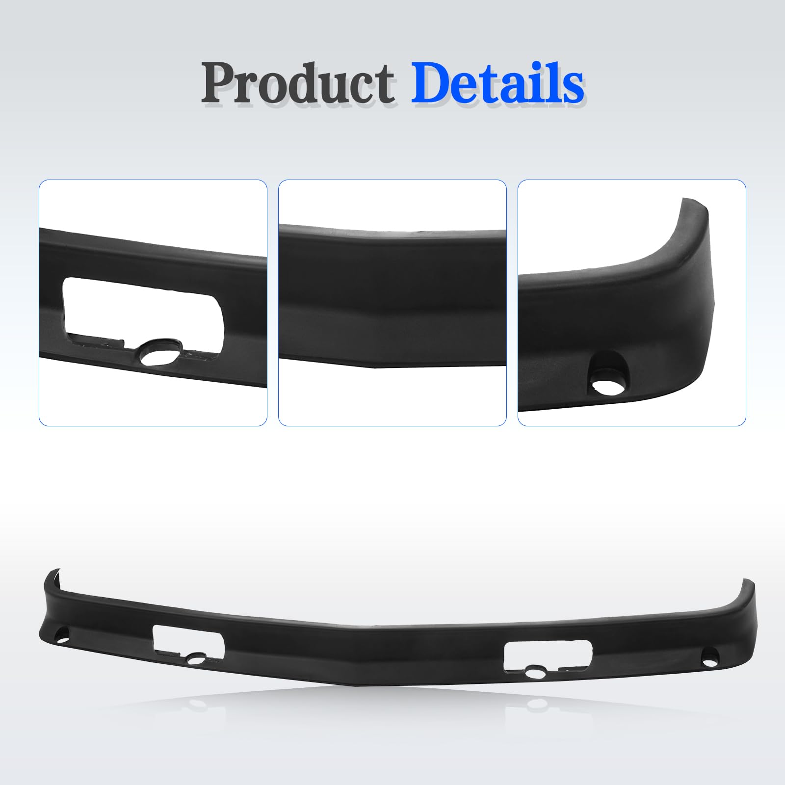 Carpartsdepot Front Bumper Air Dam Lower Valance W/Hook Holes Compatible With 1988-2000 Chevrolet C/K 1500 2500 3500 & 1992-1999