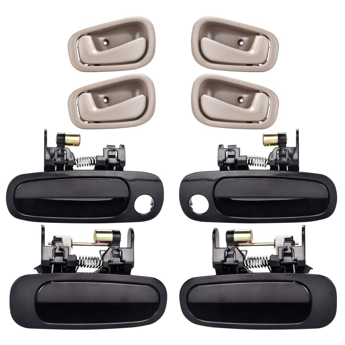 Faersi 8Pcs Exterior Interior Door Handles Front And Rear Left Driver Side & Right Passenger Side Door Handle Replacement Set Fo