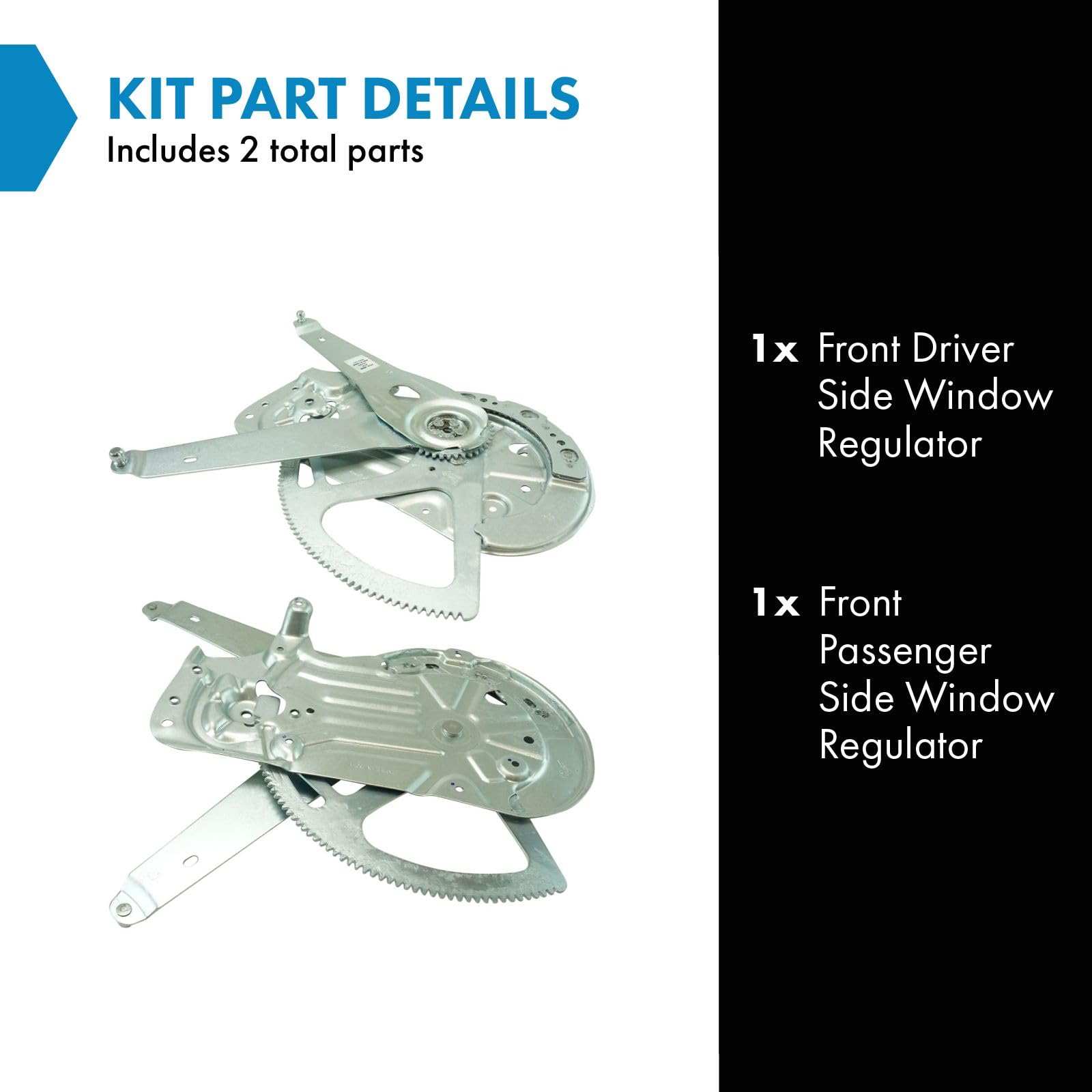 Trq Front Power Window Regulator Set Compatible With 1999-2006 Volvo S80 Vo1350105 Vo1351105