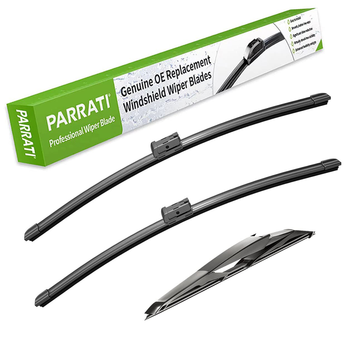 Parrati High Performance Premium All-Season Automotive Windshield Wipers With Rear Wiper Blades Replacement For 2009-2017 Buick 