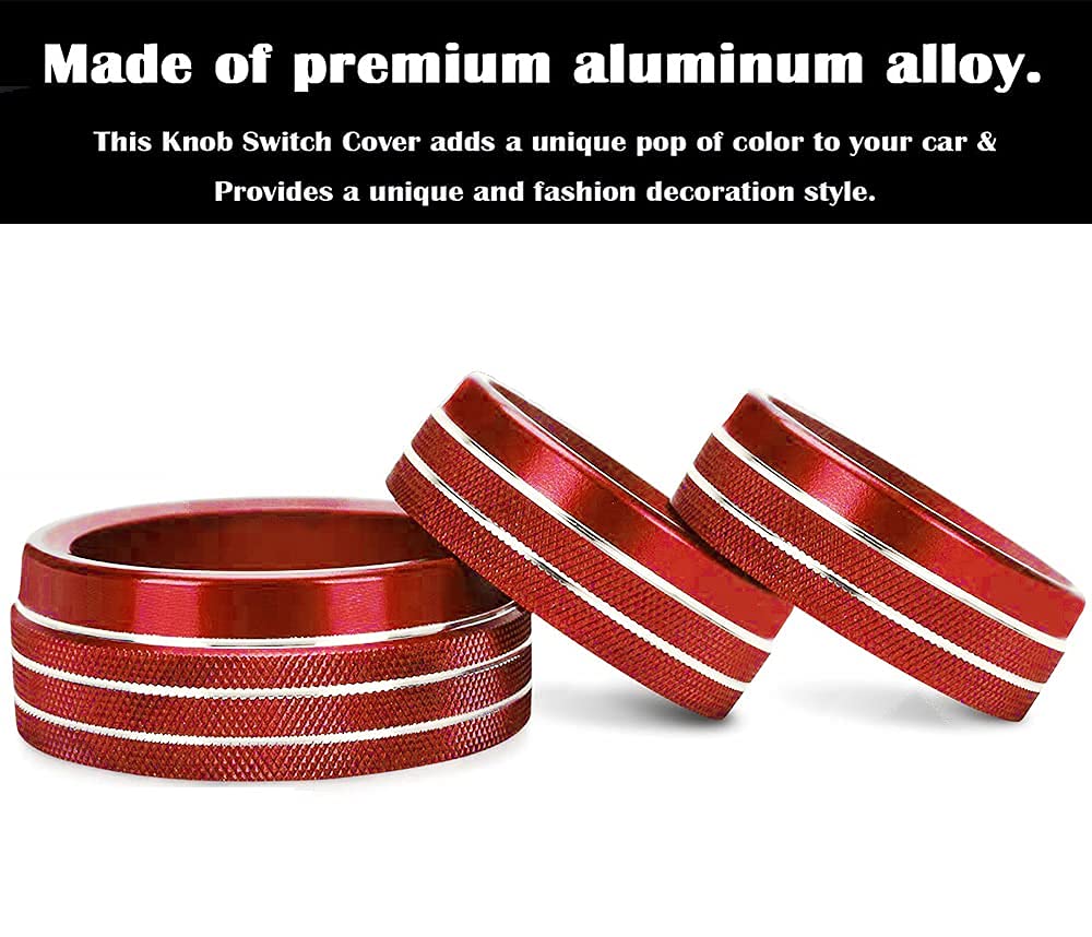 Auprite Climate Control Knob Covers for Challenger Accessories 2015-2023 2024, for Dodge Charger 2015-2023 2024, for Dodge Chrys