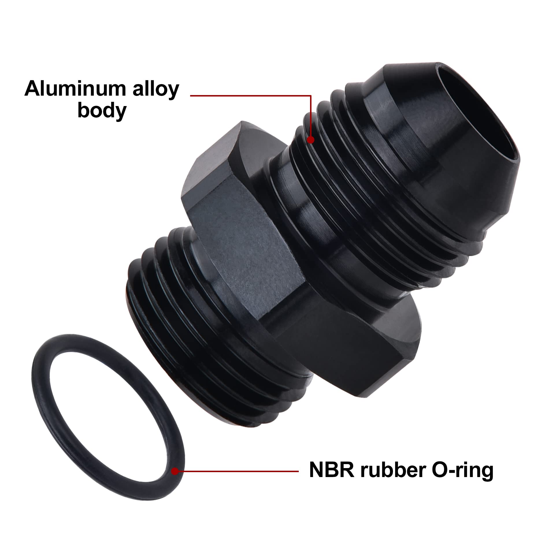 Evil Energy 10An Flare To 10An Orb Male Fuel Rail Adapter Fitting Black 2Pcs