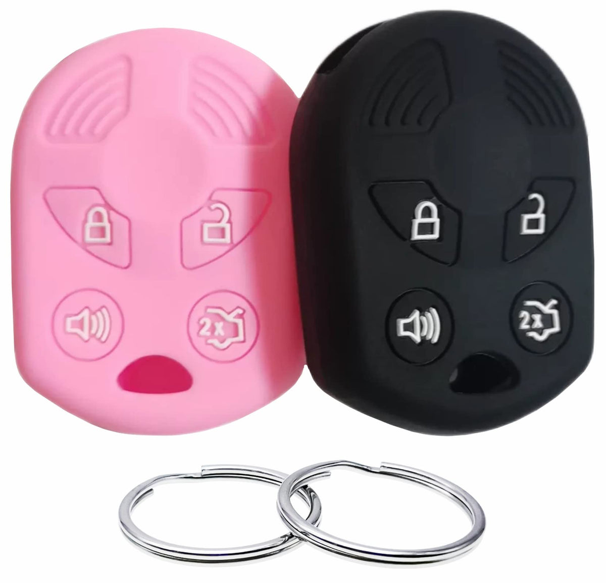 Reprotecting Silicone Rubber Key Fob Cover Compatible With 2002-2017 Ford C-Max Edge Escape Expedition Explorer Five Hundred Fle