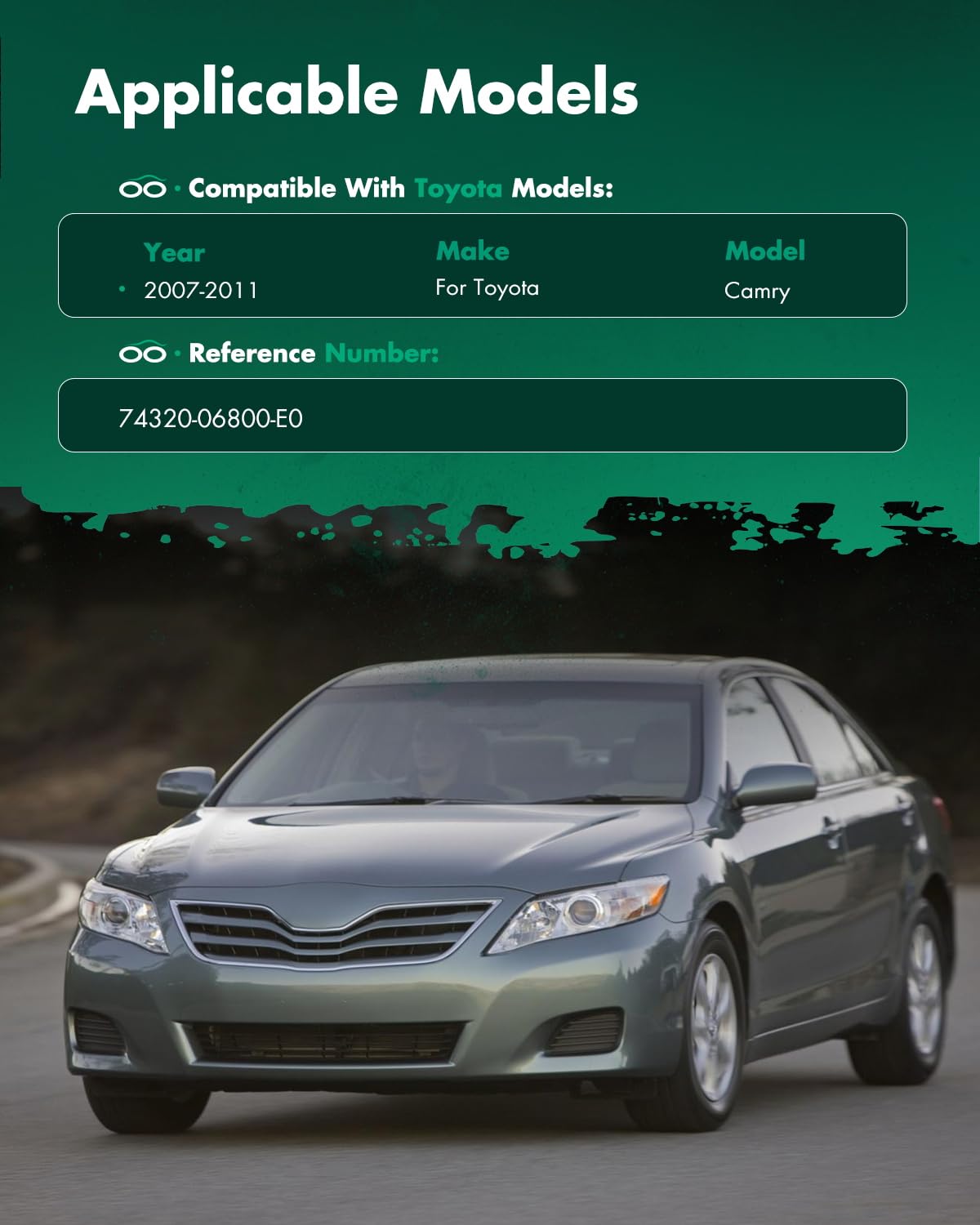 Scitoo Beige Left Driver Side Interior Sun Visor Fit For Toyota For Camry 2006-2011 With Sunroof Replace# 74320-06800-E0