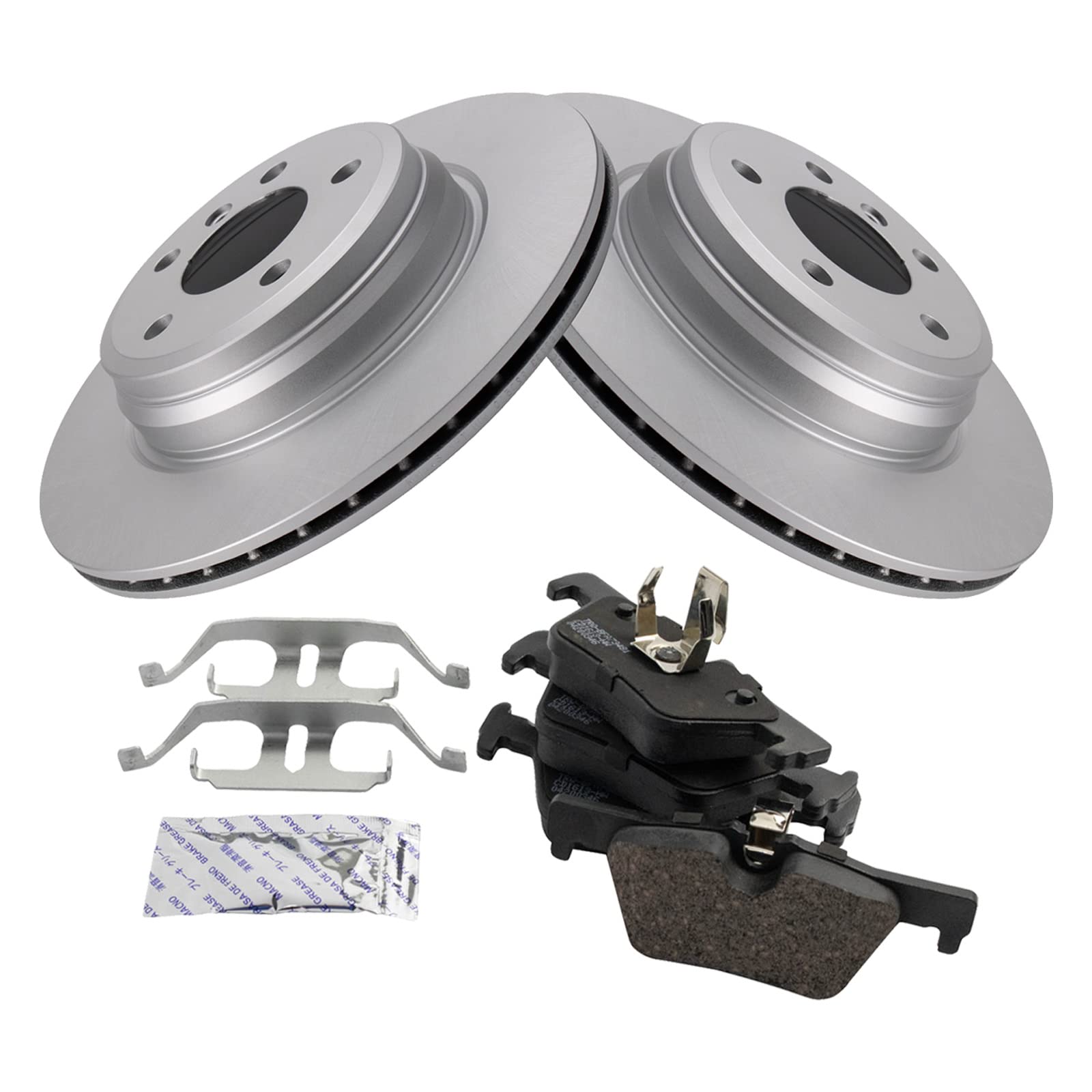 Trq Rear Ceramic Brake Pad & Coated Rotor Kit Compatible With Bmw 440 430 328 Xdrive