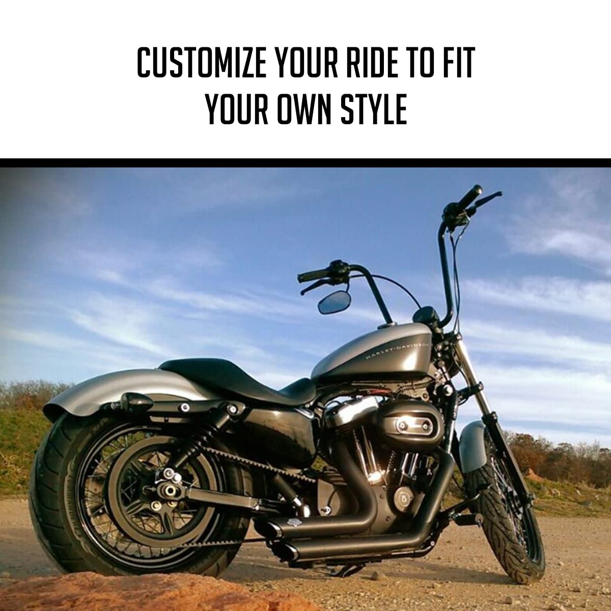 Burly Brand Narrow Bottom Ape Hanger Handlebar - 12 Inch Height, Chrome Finish, For Harley Davidson And Most Motorcycles (B28-34