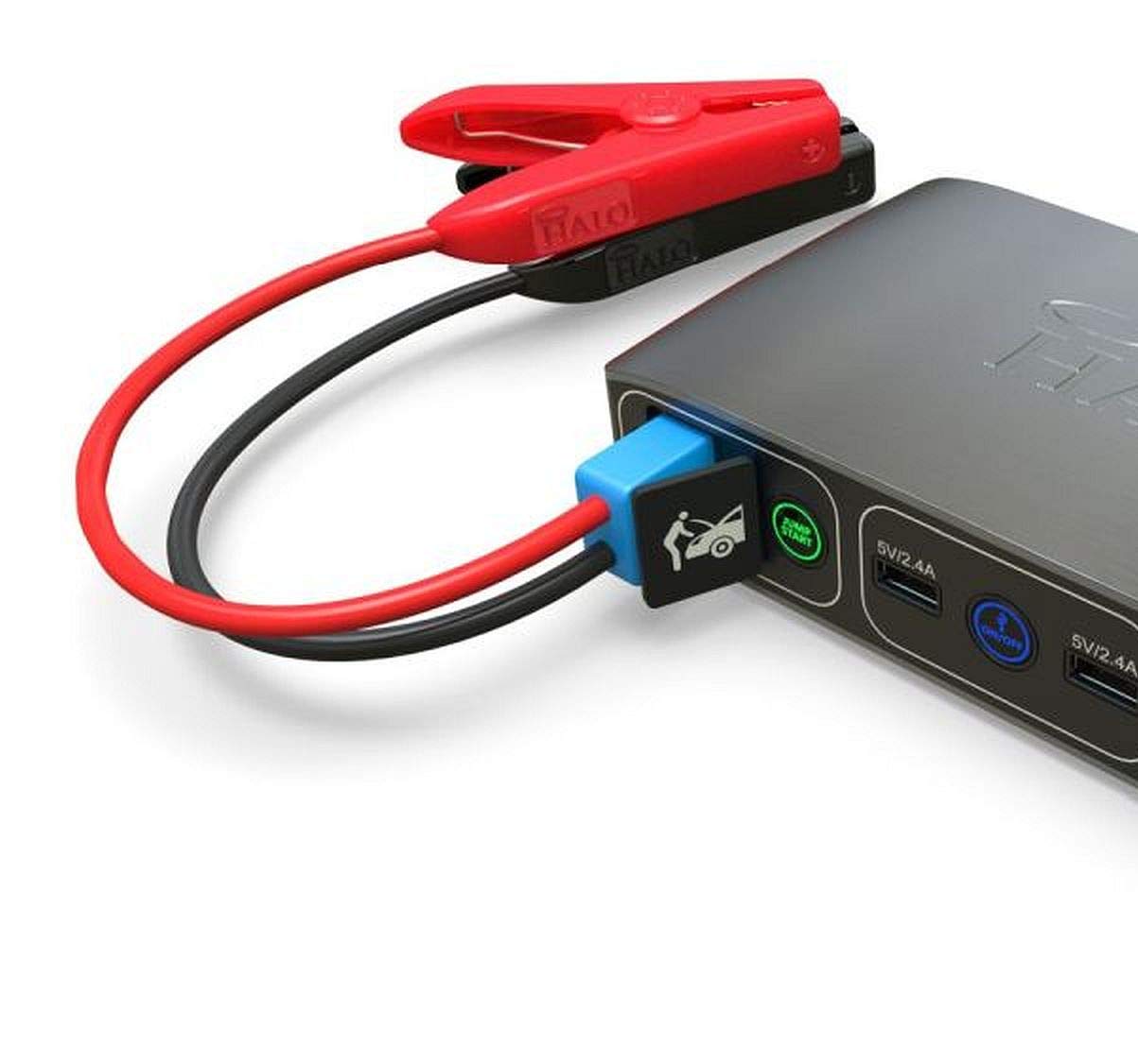 HALO Bolt Mini Jumper Cables - Spark Proof Clamps, Compact Size for Emergency Kits, Metallic, Model 118400