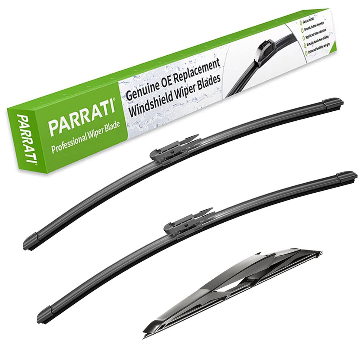 Parrati High Performance Premium All-Season Automotive Windshield Wipers With Rear Wiper Blades Replacement For 2012-2018 Ford F