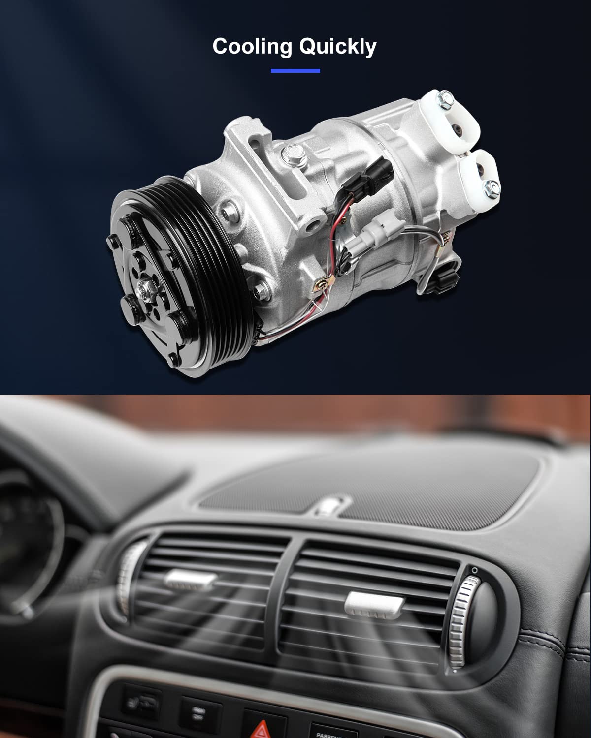 ECCPP AC Compressor with Clutch 2013-2019 Fit for Nissan Sentra 1.8L 1.6L 2014-2017 Fit for Nissan Tsuru 1.6L AC Compressor