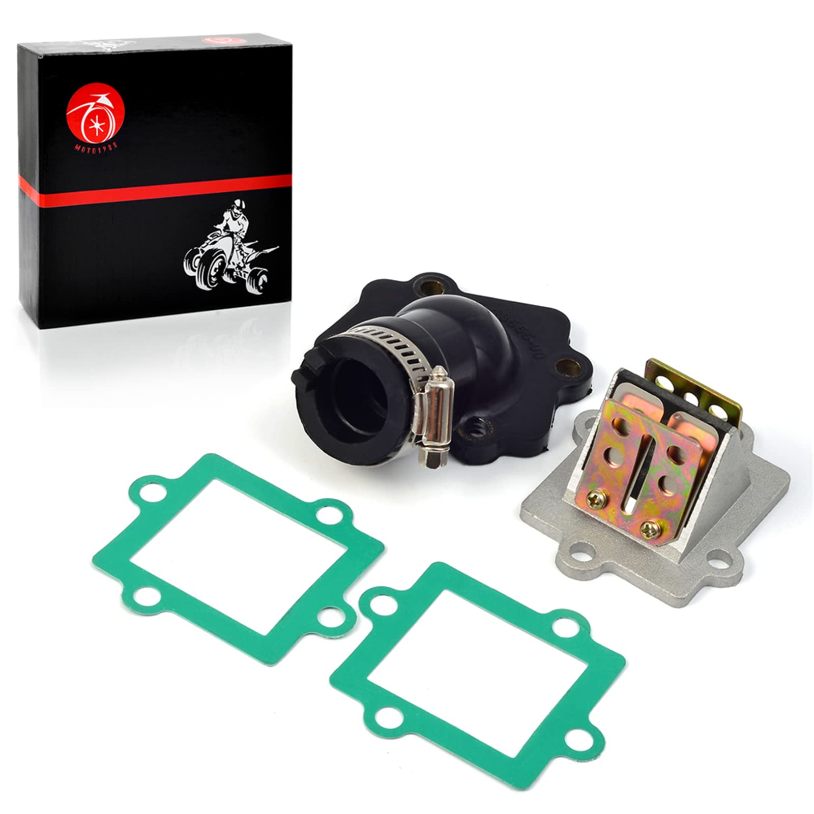 Intake Manifold Boot Intake Reed Valve & Gasket for Polaris Predator 50 90 2003-2006 Sportsman 90 2001-2006 Scrambler 50 90 2001