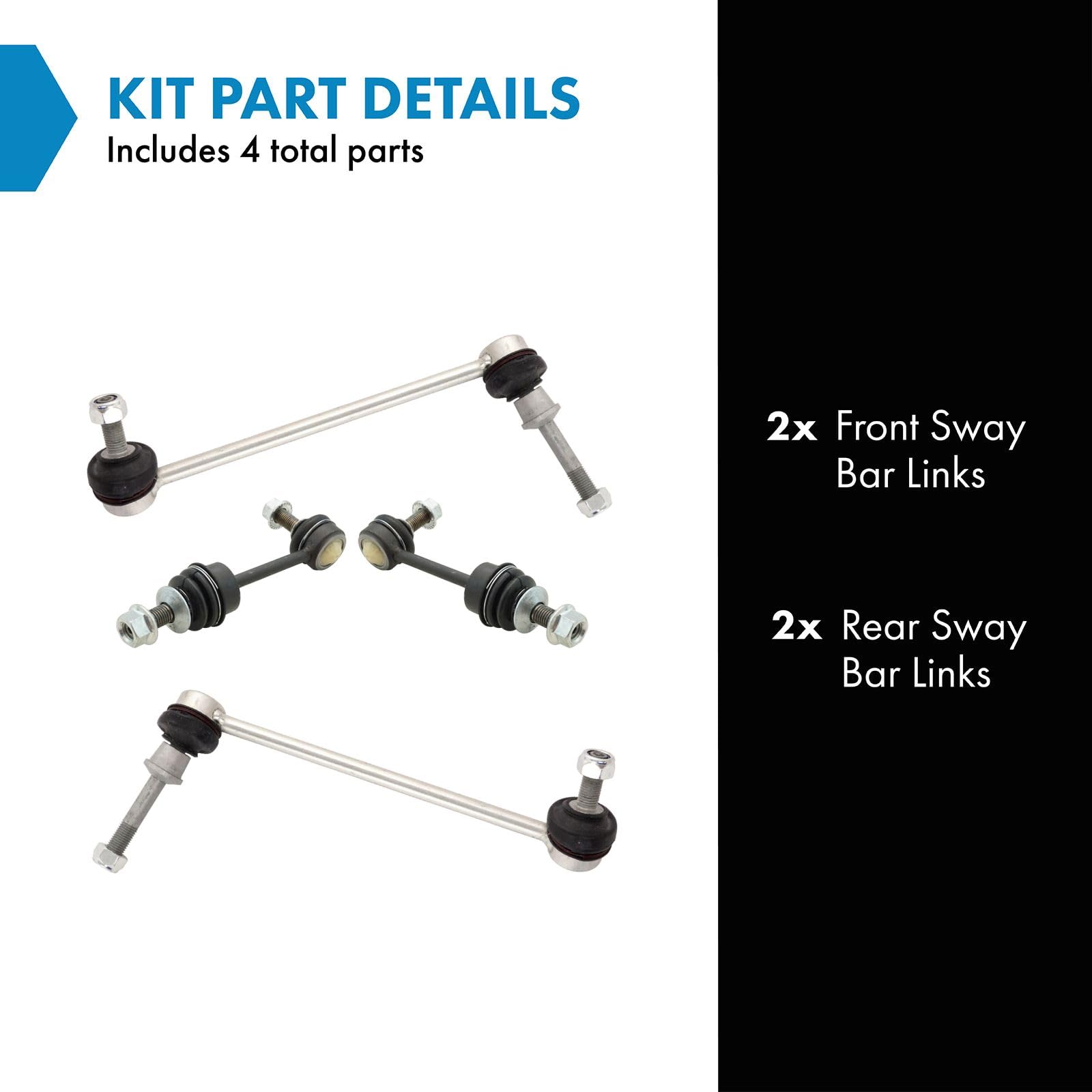 Trq Front & Rear Sway Bar Stabilizer Link Set Compatible With 2007-2018 Bmw X5 2008-2019 X6