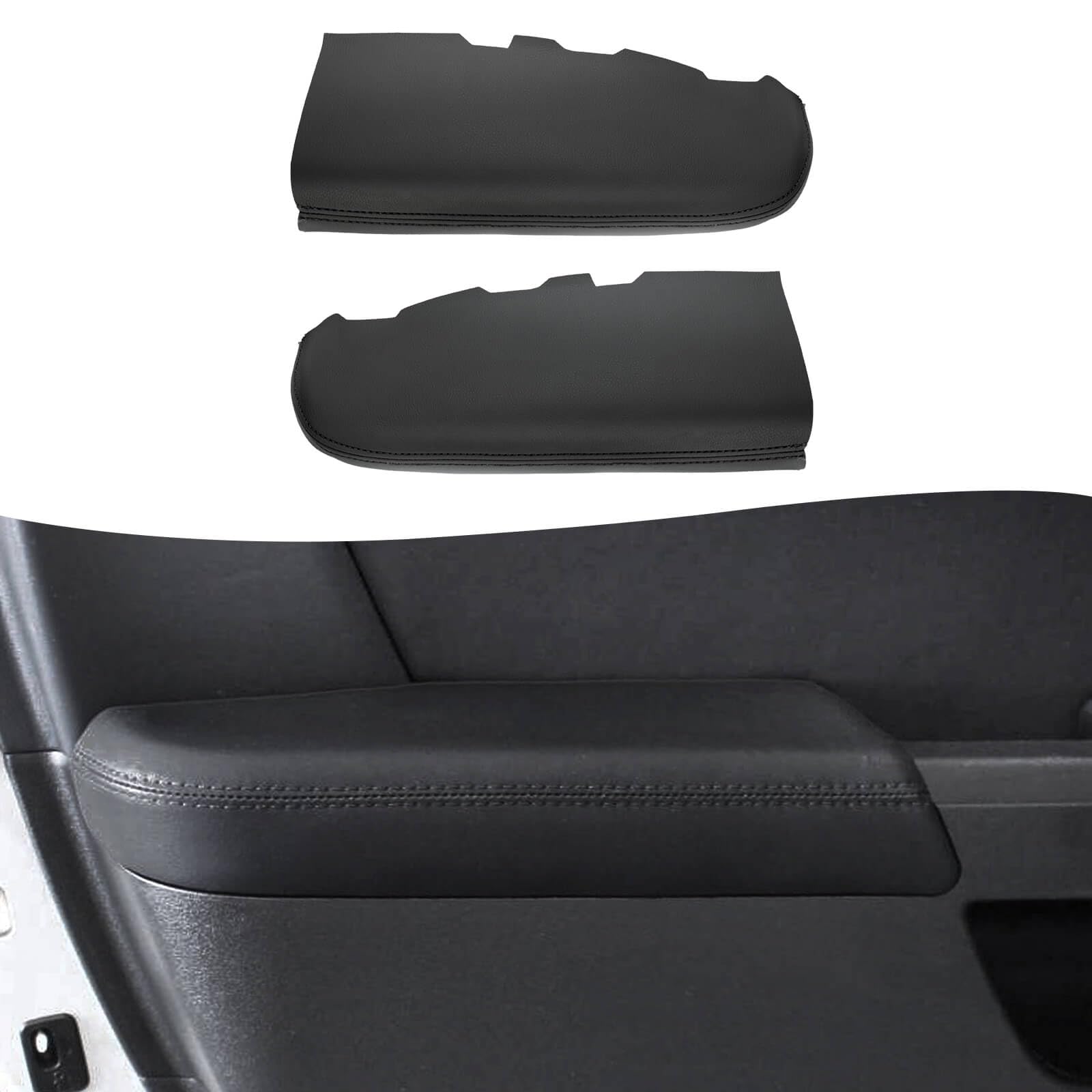 KBH Rear Door Panel Armrest Cover Upholstery for Honda Pilot 2009 2010 2011 2012 2013 2014 2015, Vinyl Leather, Anti-Scratch, 1 