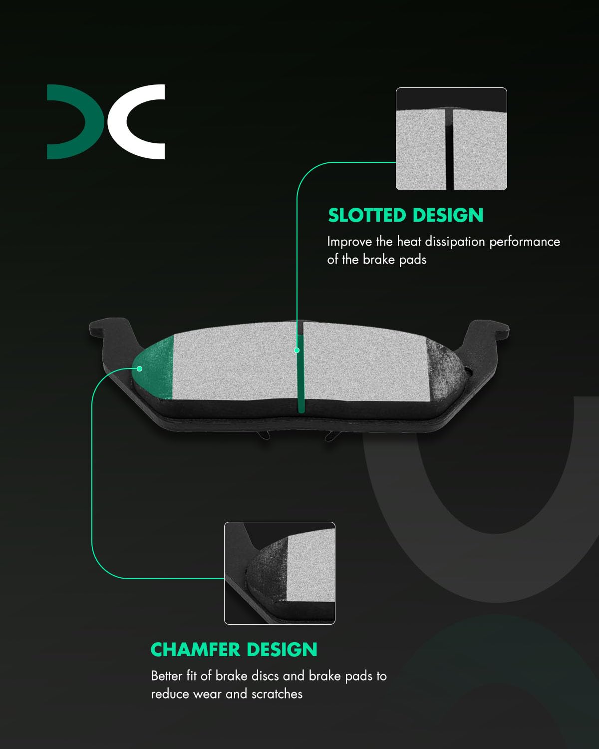Scitoo D1012 Rear Ceramic Brake Pads Sets Fit For Ford For F-150 2004-2011,For Lincoln Mark Lt 2006-2008