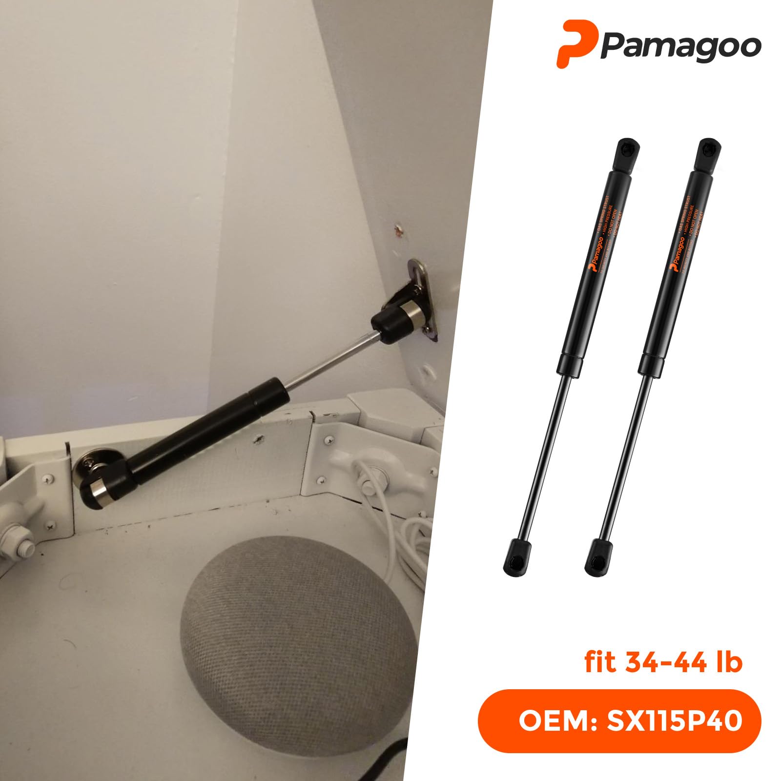 SX115P40 11 inch 40Lb/198 N Gas Struts, 2PCS 11 Gas Shocks Lift Support for Roof Top Pocket Box,Cub Cadet Tractor Cabinet Door