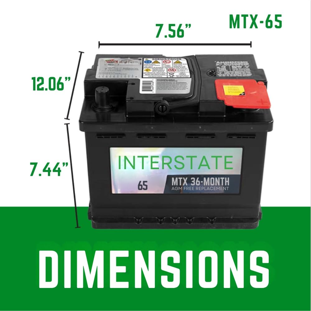 Interstate Batteries Automotive Battery 12V 68Ah (Group Size 65) 750CCA SLI AGM Auto Battery Replacement for Cars, SUVs, Sedans,