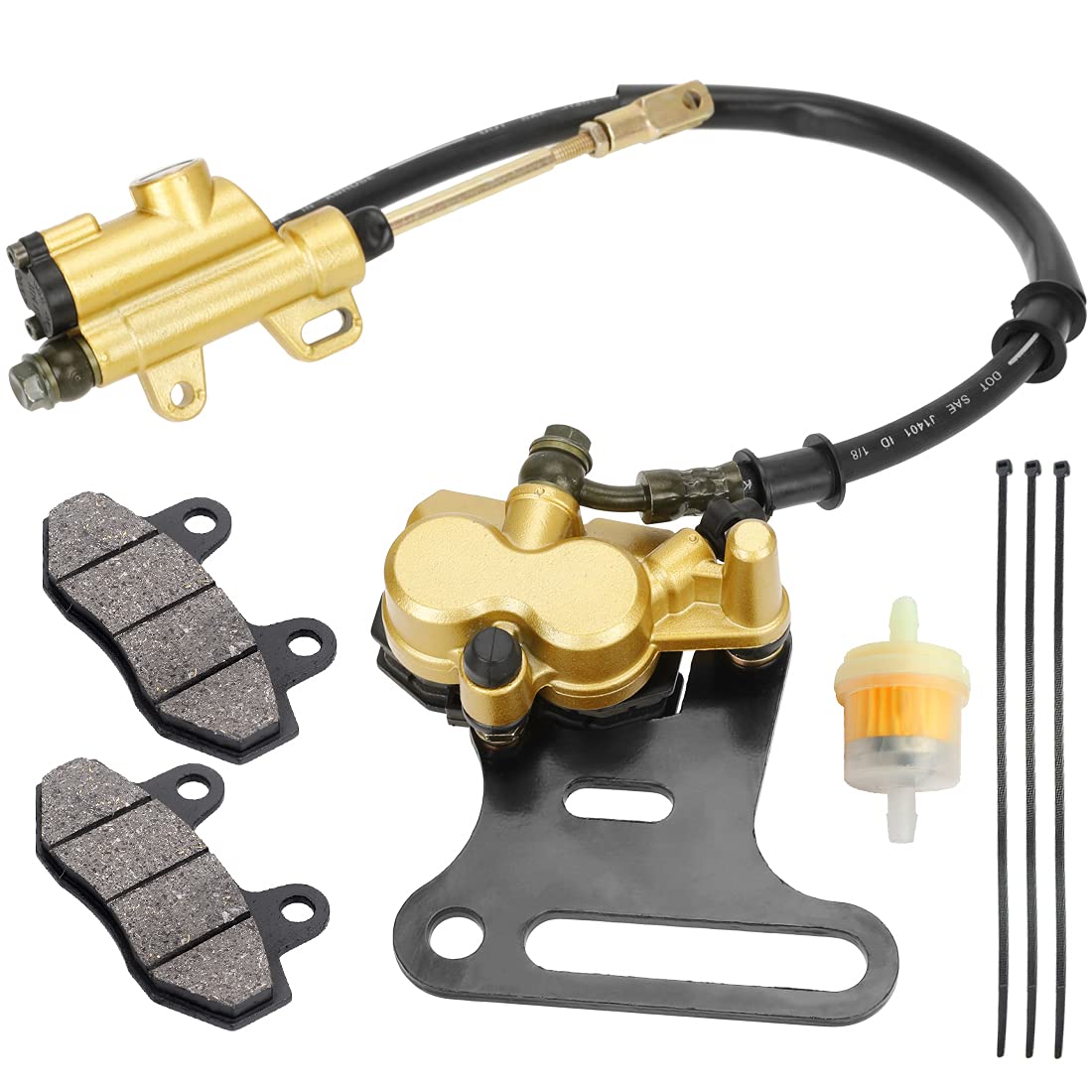 Fvrito 12Mm Rear Disc Hydraulic Brake Master Cylinder Caliper Assembly Pad For 70Cc 90Cc 110Cc 125Cc 140Cc 150Cc Ssr Apollo Taotao Coolster Roketa Sdg 107 Pitster Pro Atomik Sikk Chinese Pit Dirt Bike