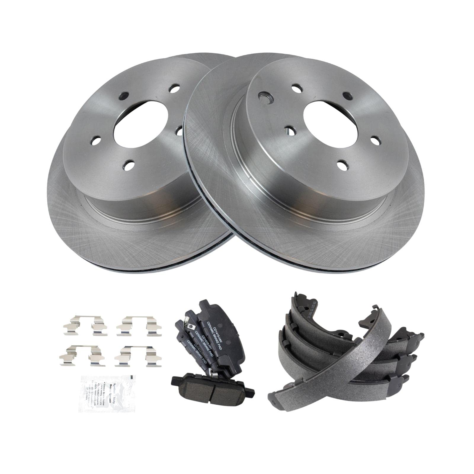 Trq Rear Brake Pad & Rotor Kit Ceramic Compatible With 10-12 Fx35 13 Fx37 Jx35 12-13 M35H 11-13 M37 M56 03-17 Murano 13-17 Pathf