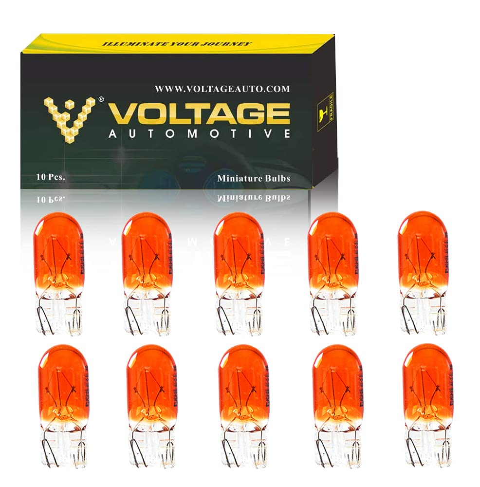 Voltage Automotive (10 Pack) Automotive Brake Light Turn Signal Side Marker Light Bulb (168A 168 Amber)