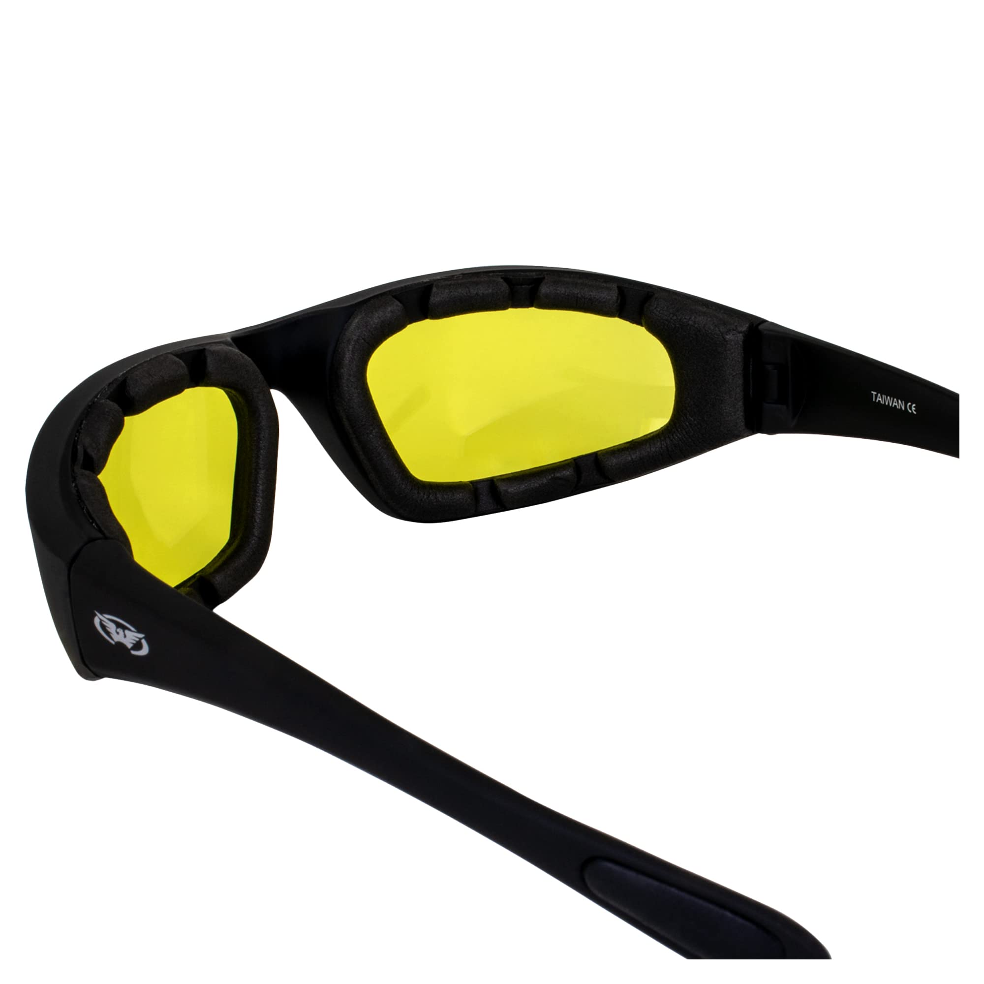 Global Vision Kickback Photochromic - Light Adjusting Yellow Tint To Smoke Lens - Padded Motorcycle Sunglasses