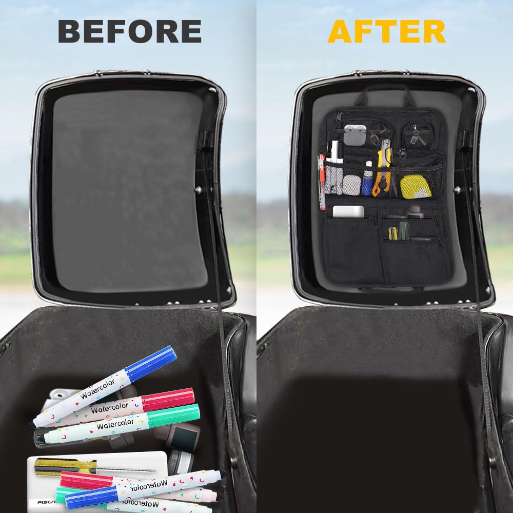 Rearace Tour Pack Trunk Lid Organizer Bag Pouch Fit For Street Glide Road King Road Glide Electra Glide Touring Travel