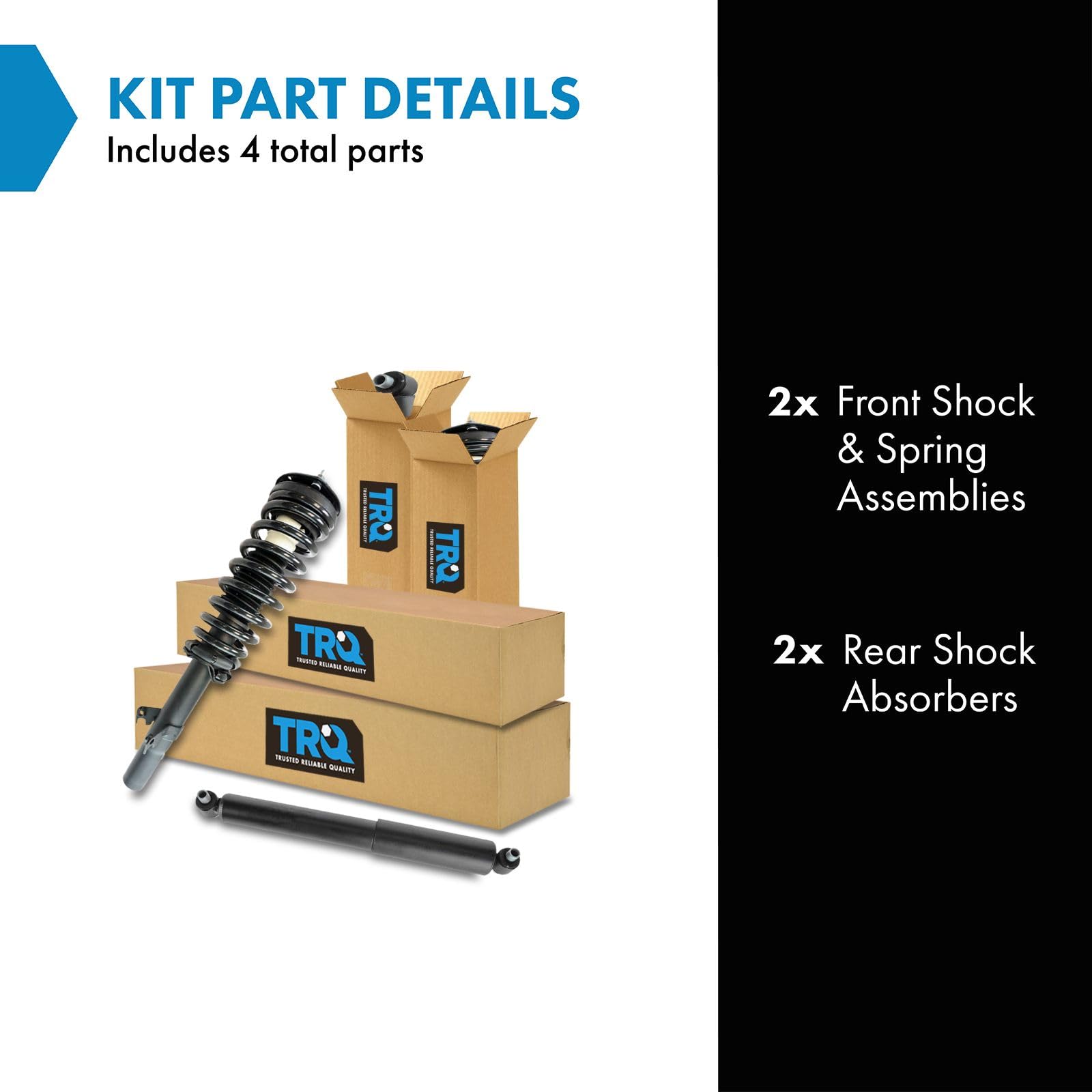 Trq Complete Strut Assembly & Shock Absorber Kit Shock & Spring Strut Assembly Compatible With 2006-2009 Ford Fusion 2007-2009 L