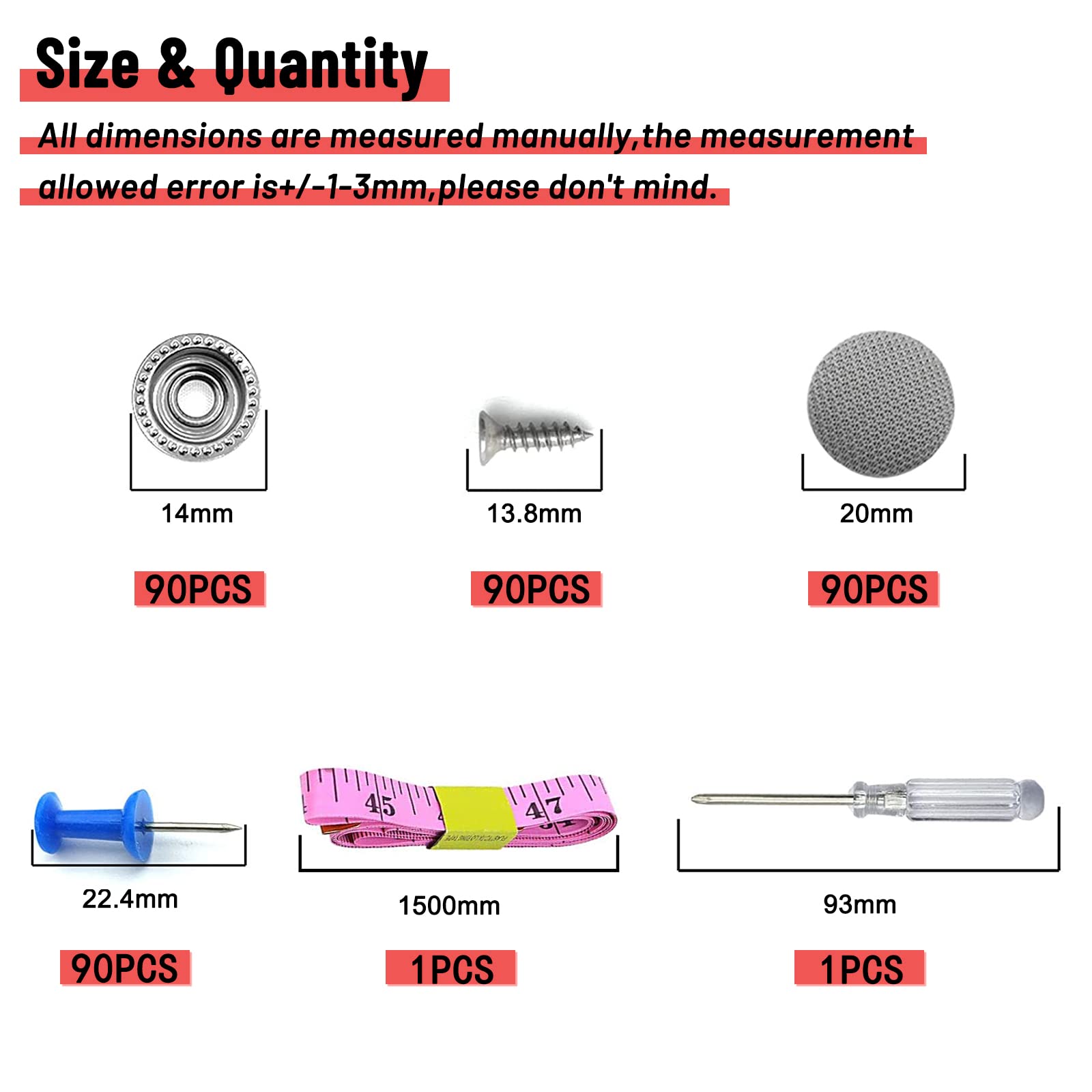 362 pcs Car Roof Headliner Repair Button Kit Auto Roof Snap Rivets Retainer for Car Roof Flannelette Fixed with Installation Too