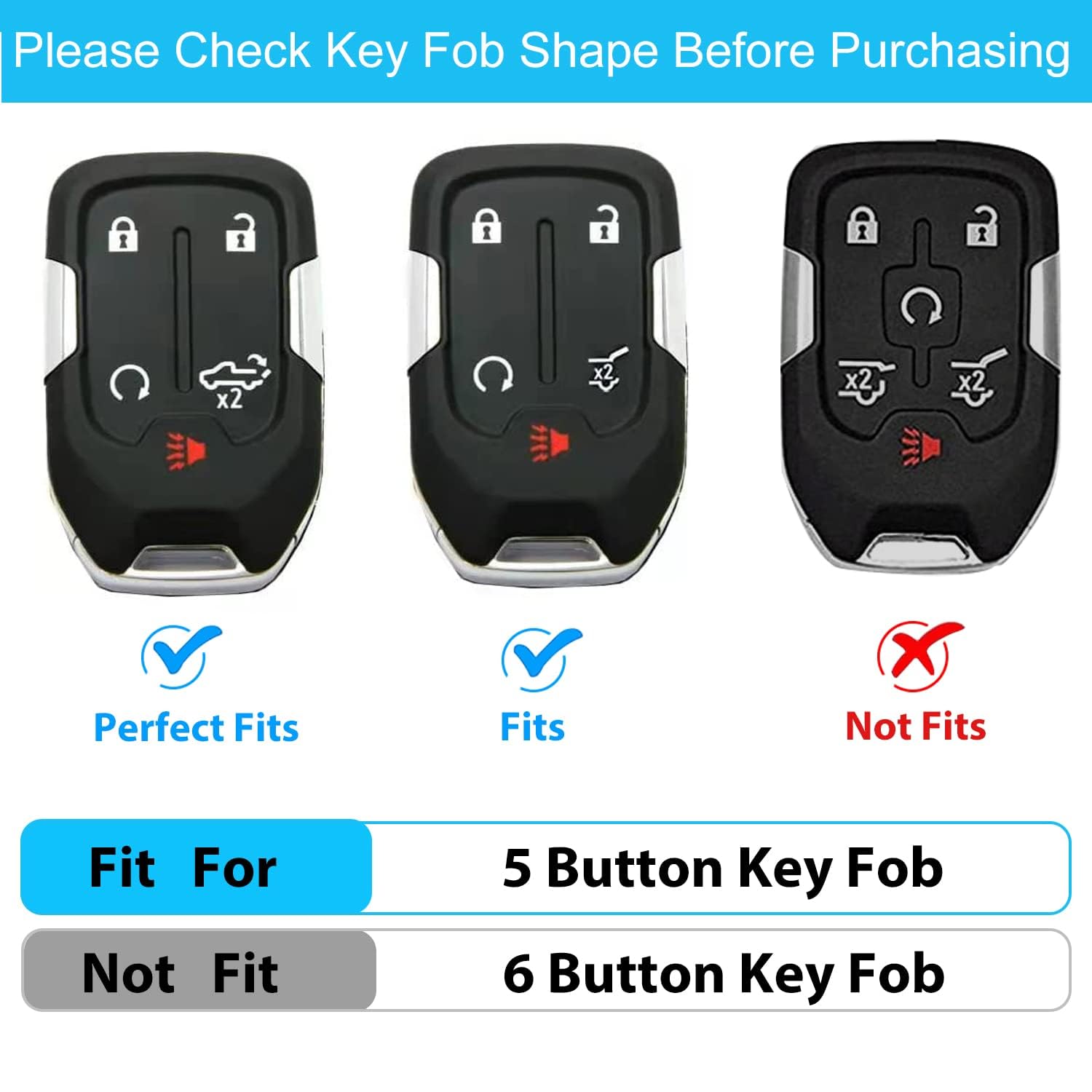 Ollen 5-Button Tpu Key Fob Cover, Fit For Gmc Acadia 2017-2024, For Terrain 2018-2024, Fit For Sierra 2019-2024, For Chevy Silverado 2019-2022, Full Protection Soft Tpu Key Case, With Keychain, Green