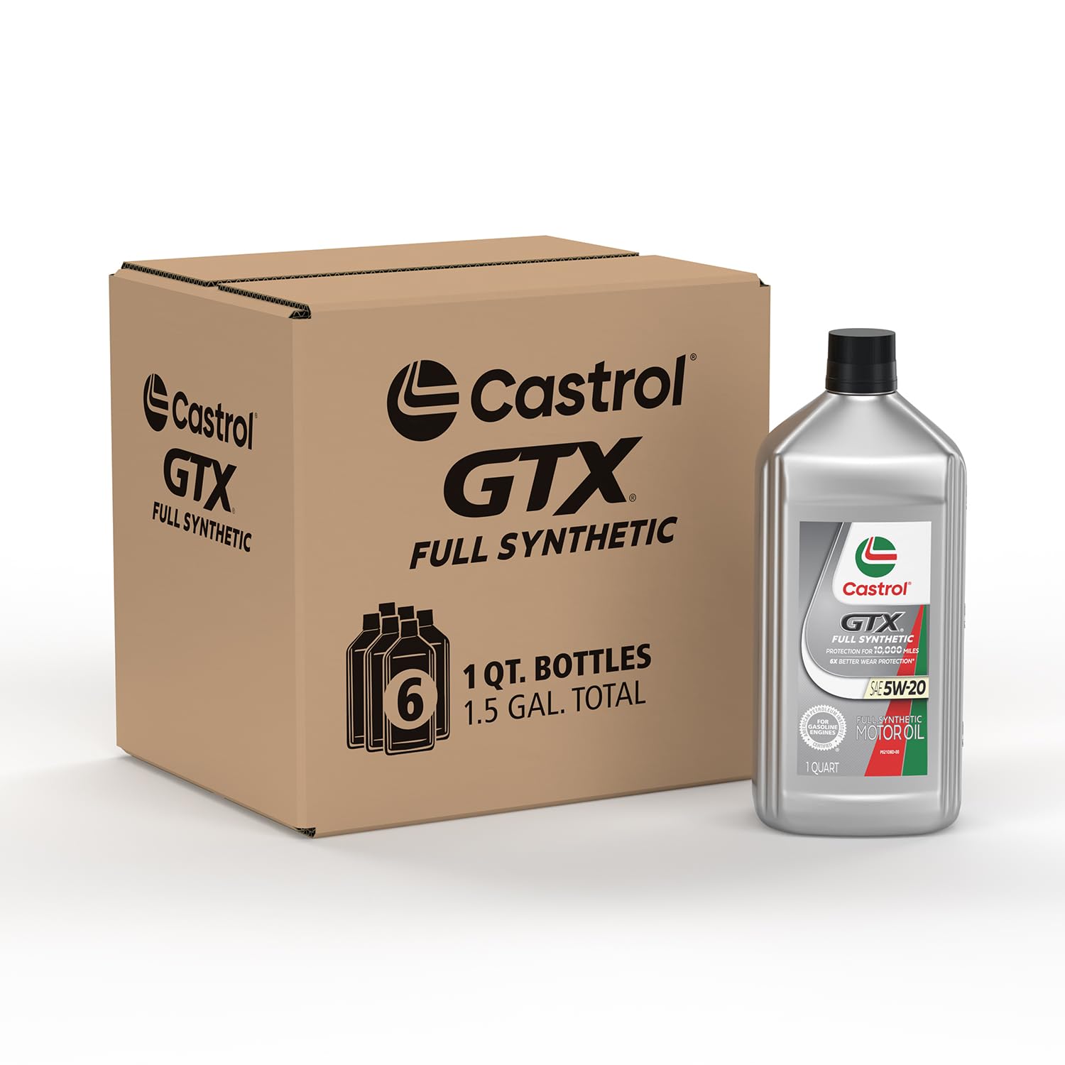 Castrol Gtx Full Synthetic 5W-20 Motor Oil, 1 Quart, Pack Of 6