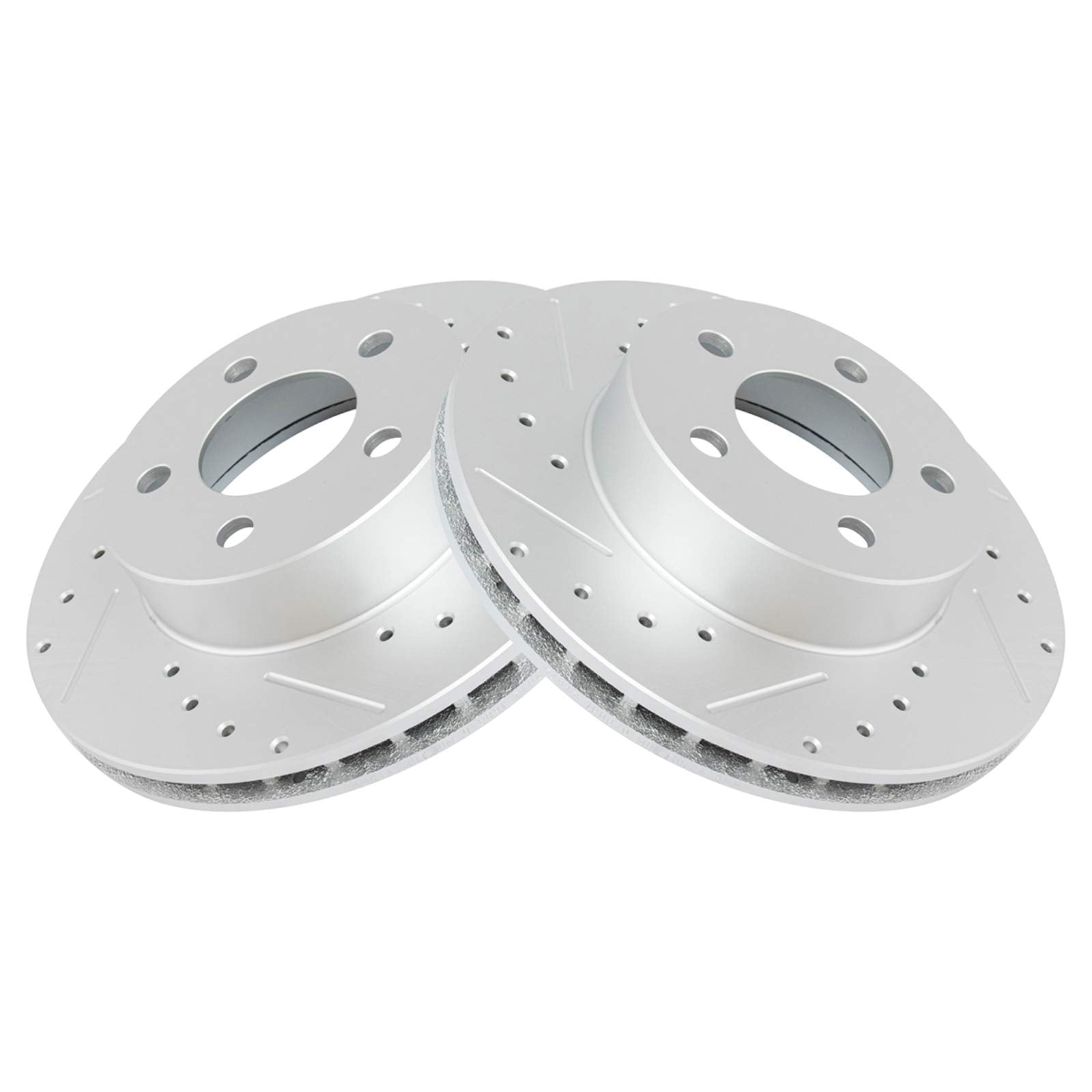 Trq Front Performance Brake Rotors Set Vented Premium G-Coated Cross Drilled & Slotted Compatible With 1995-2001 Ford Explorer 1