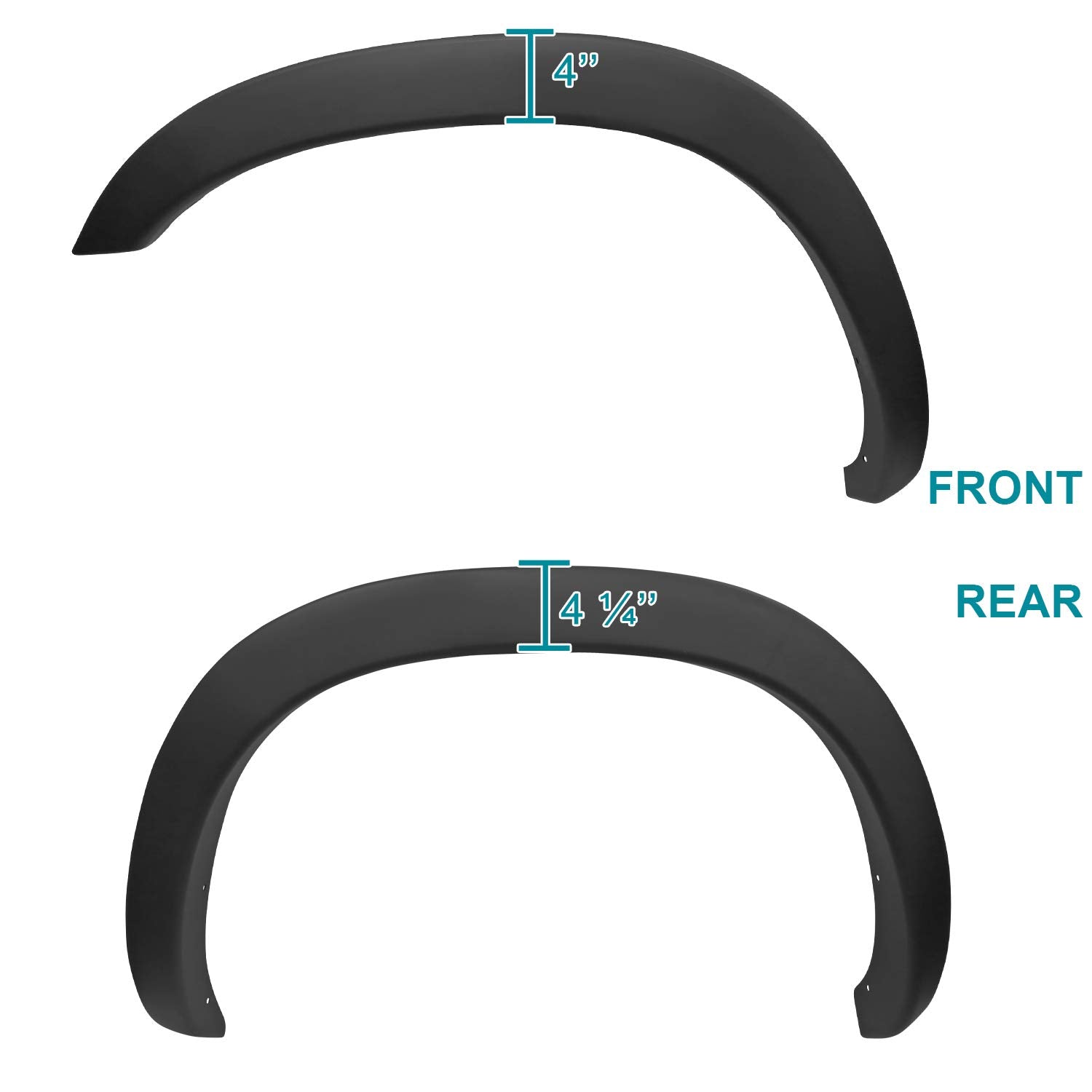 Spec-D Tuning 4Pc Front + Rear Oe Style Fender Flares Compatible With 2002-2008 Dodge Ram 1500, 2003-2009 Ram 2500 3500 6.5' Bed
