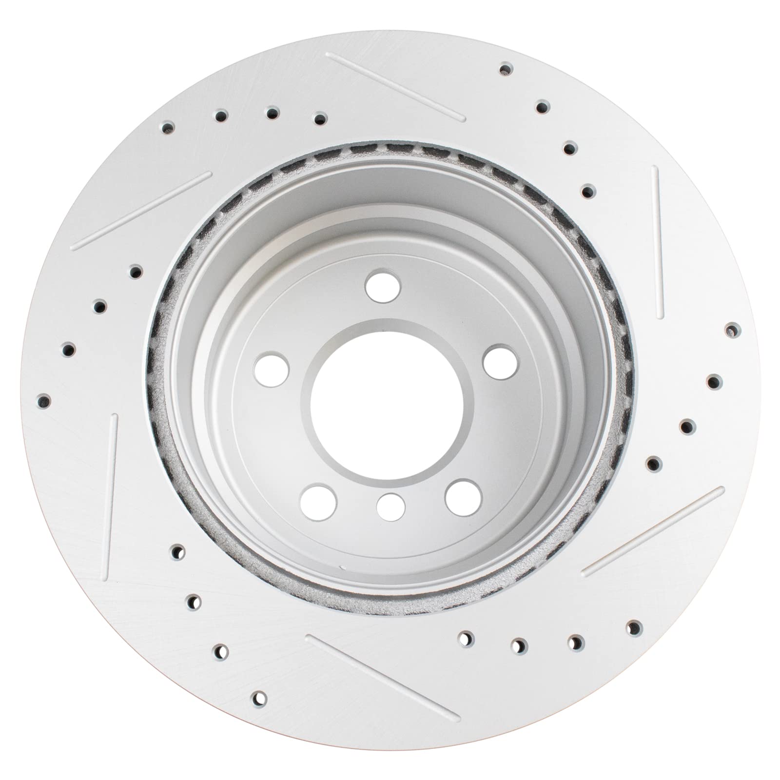 Trq Rear Performance Brake Rotors Set Premium G-Coated Cross Drilled & Slotted Compatible With 2007-2018 Bmw X5 2010-2019 X6