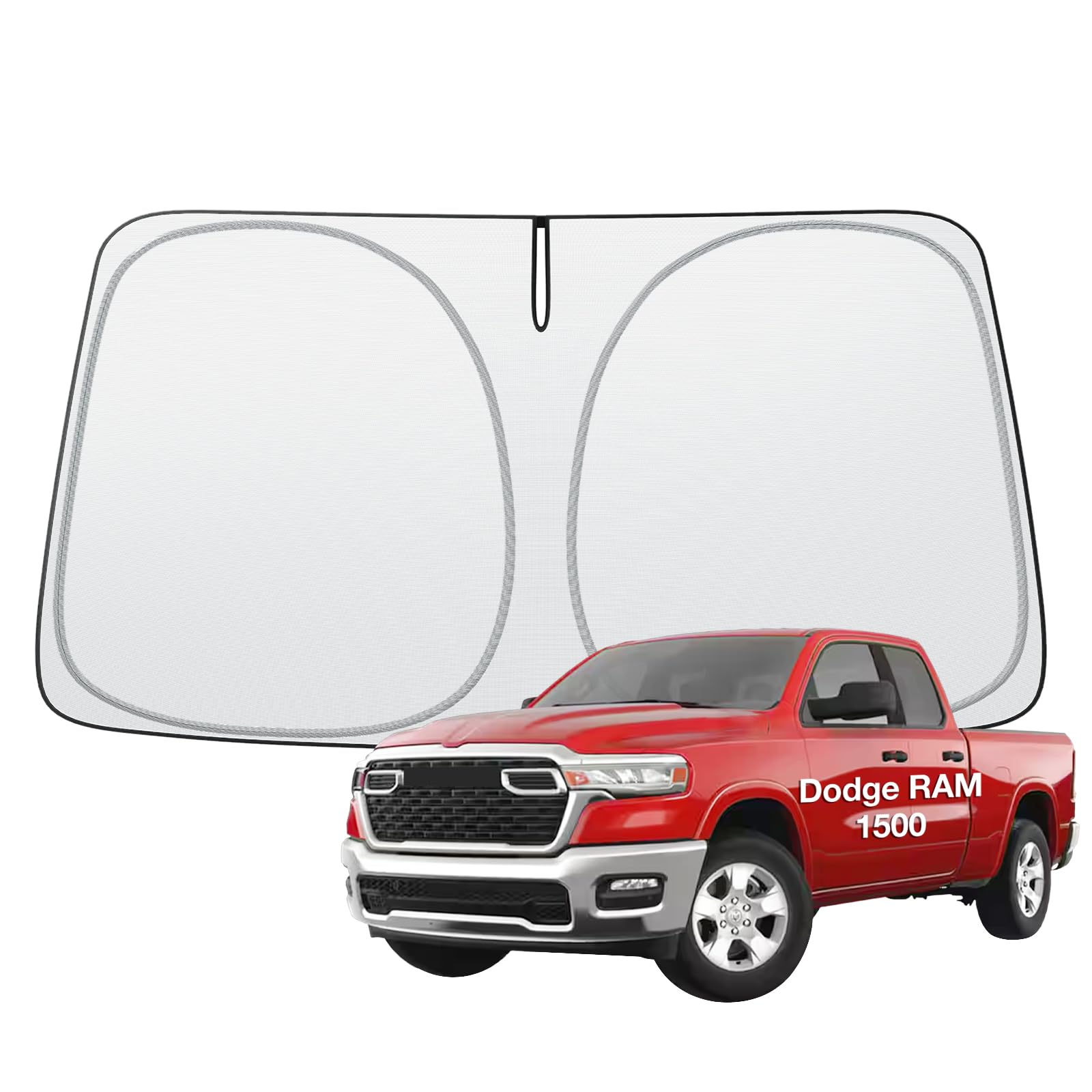 Wigoo For Dodge Ram 1500 2019-2025 Windshield Sunshade [100% Sun Block, 4Th-Gen Cooling Tech] Foldable Heat Insulation Front Win
